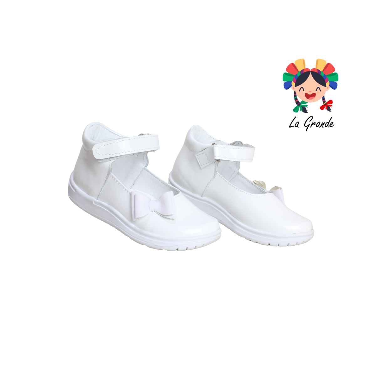344 WIZZYZ Blanco Charol Zapato Casual para Niña