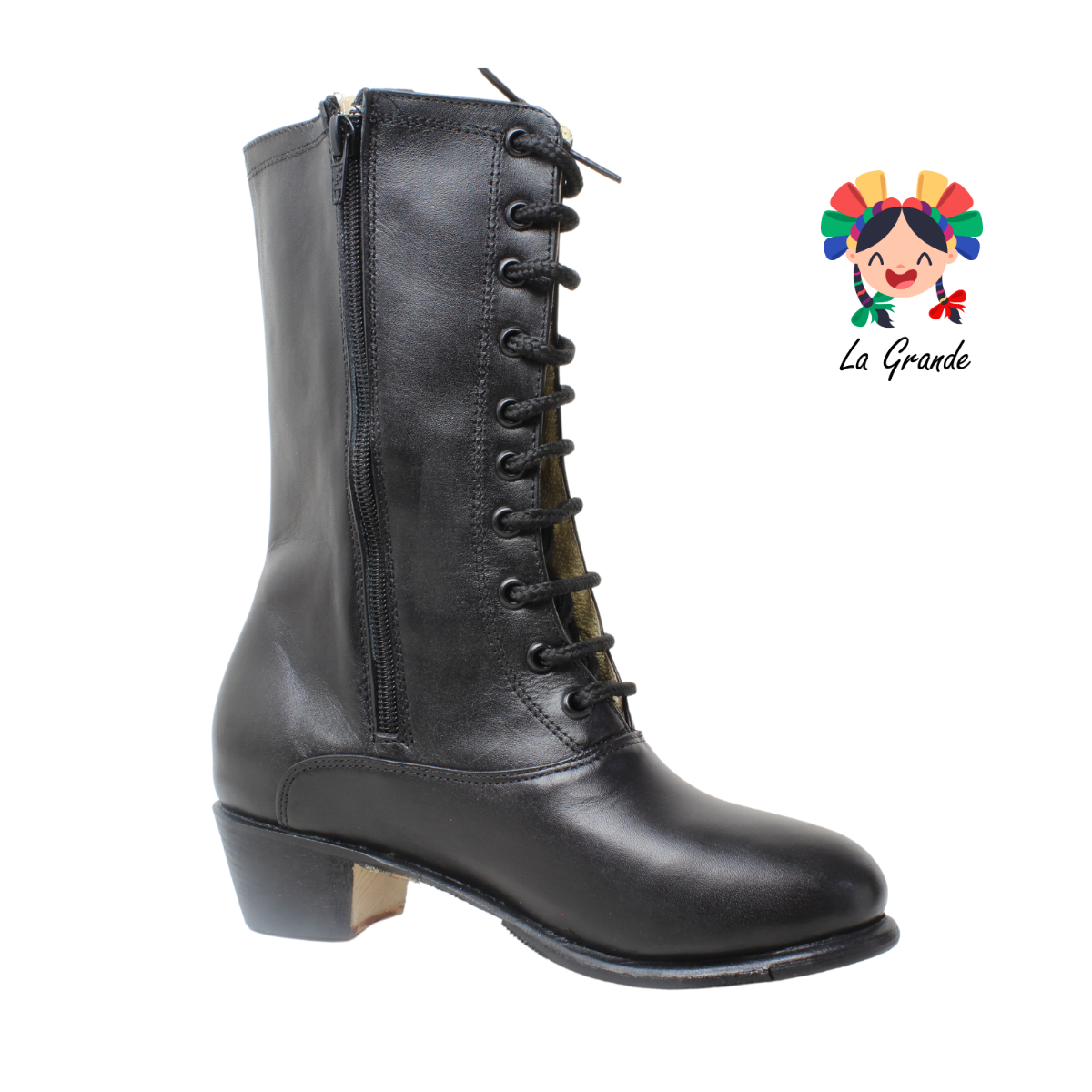 Adelita D' AIME Negro Piel Bota de Danza para Dama