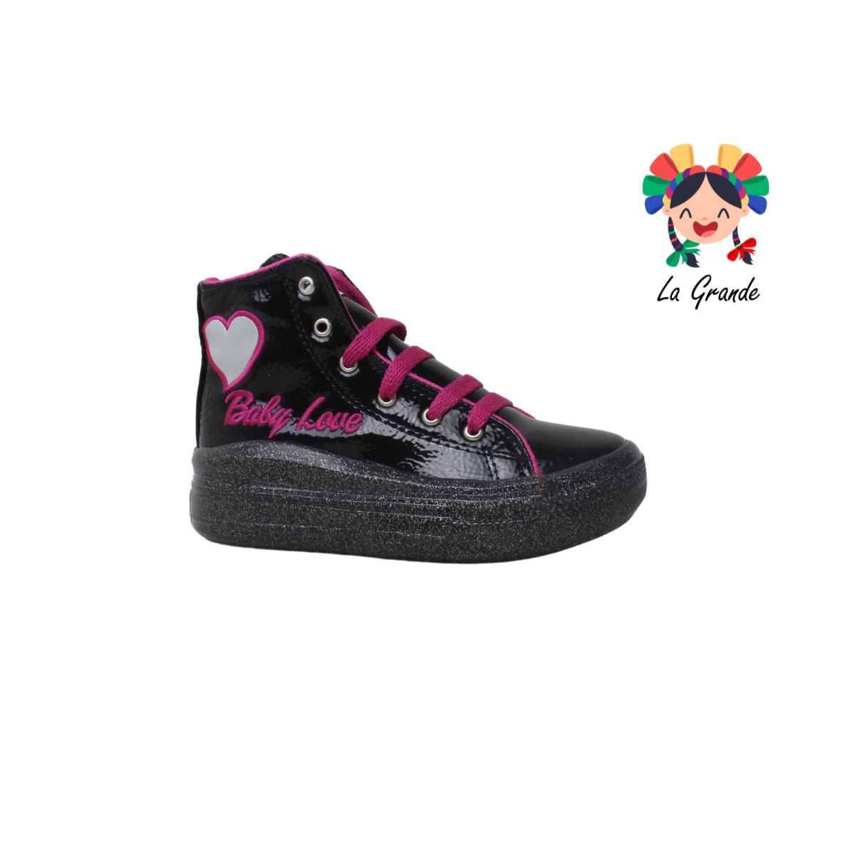 347 SCAPE Negro Sweet Sint Tenis Casual con Luz Led para Niña