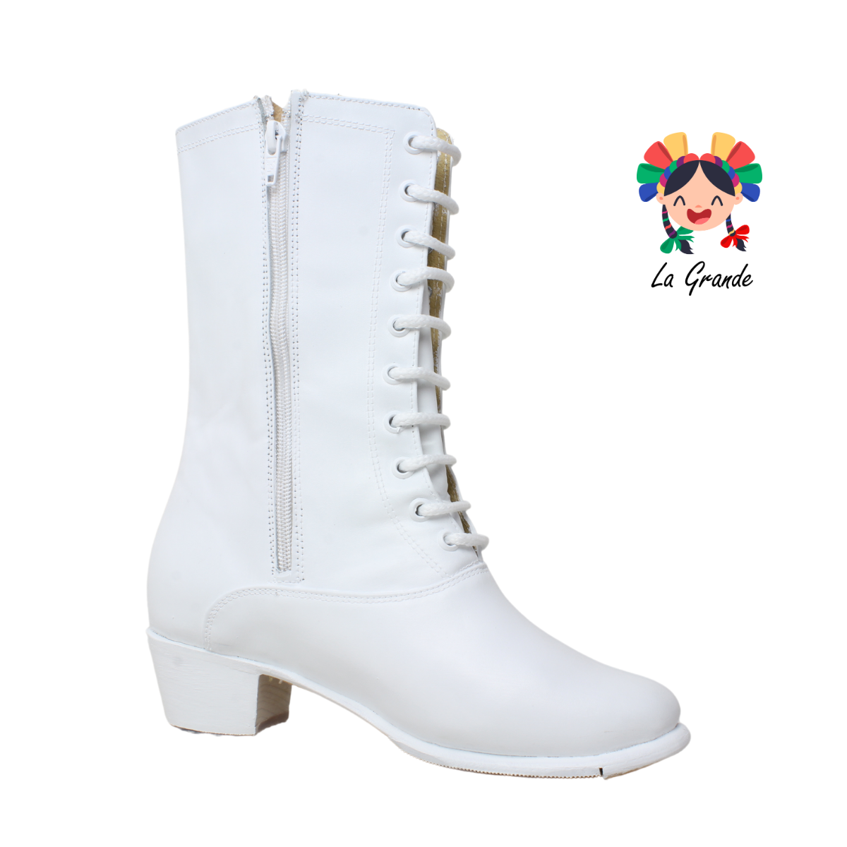 Adelita D' AIME Piel Blanco Bota de Danza para Dama