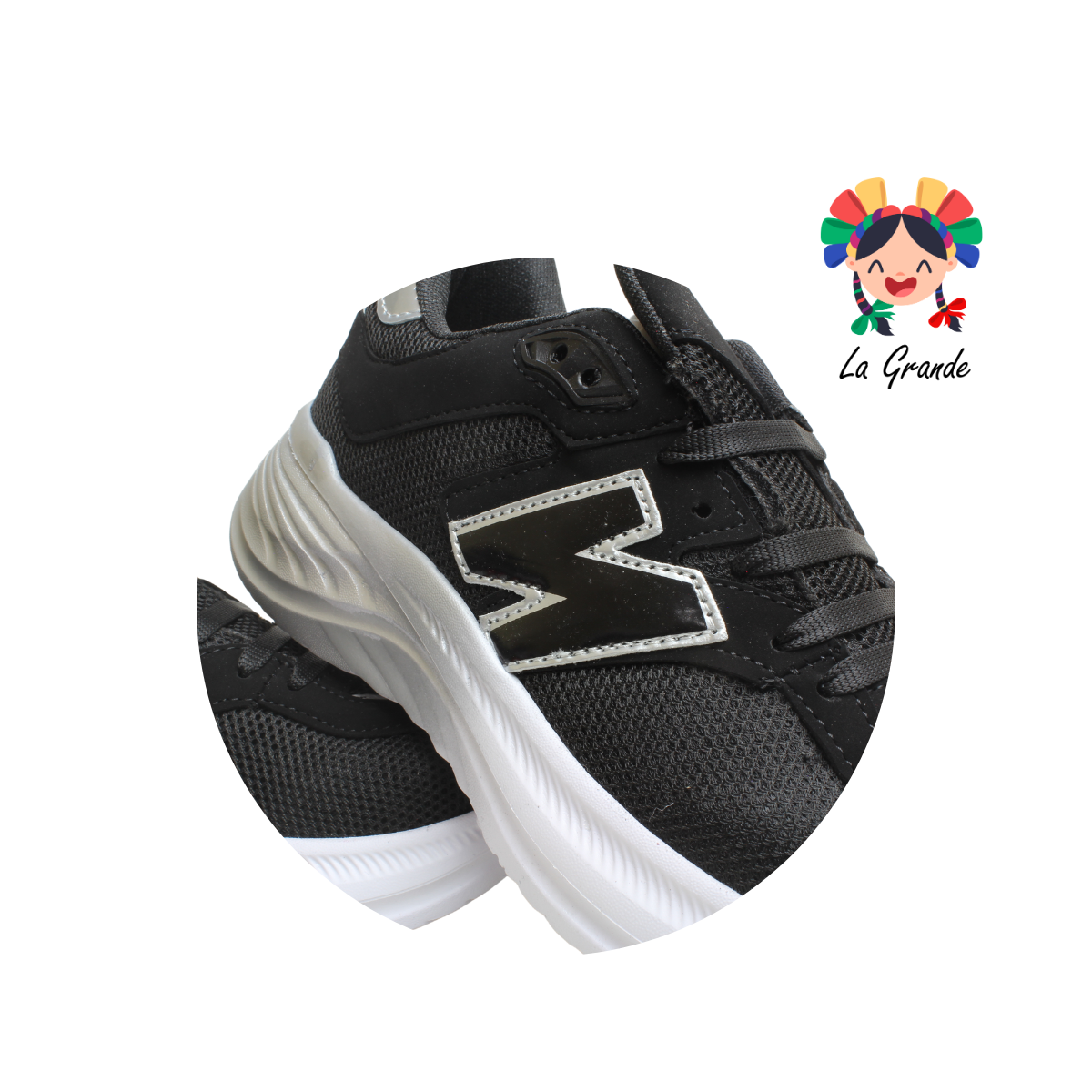 352 BOX X Negro Plata Tenis Deportivo para Dama, Joven y Caballero
