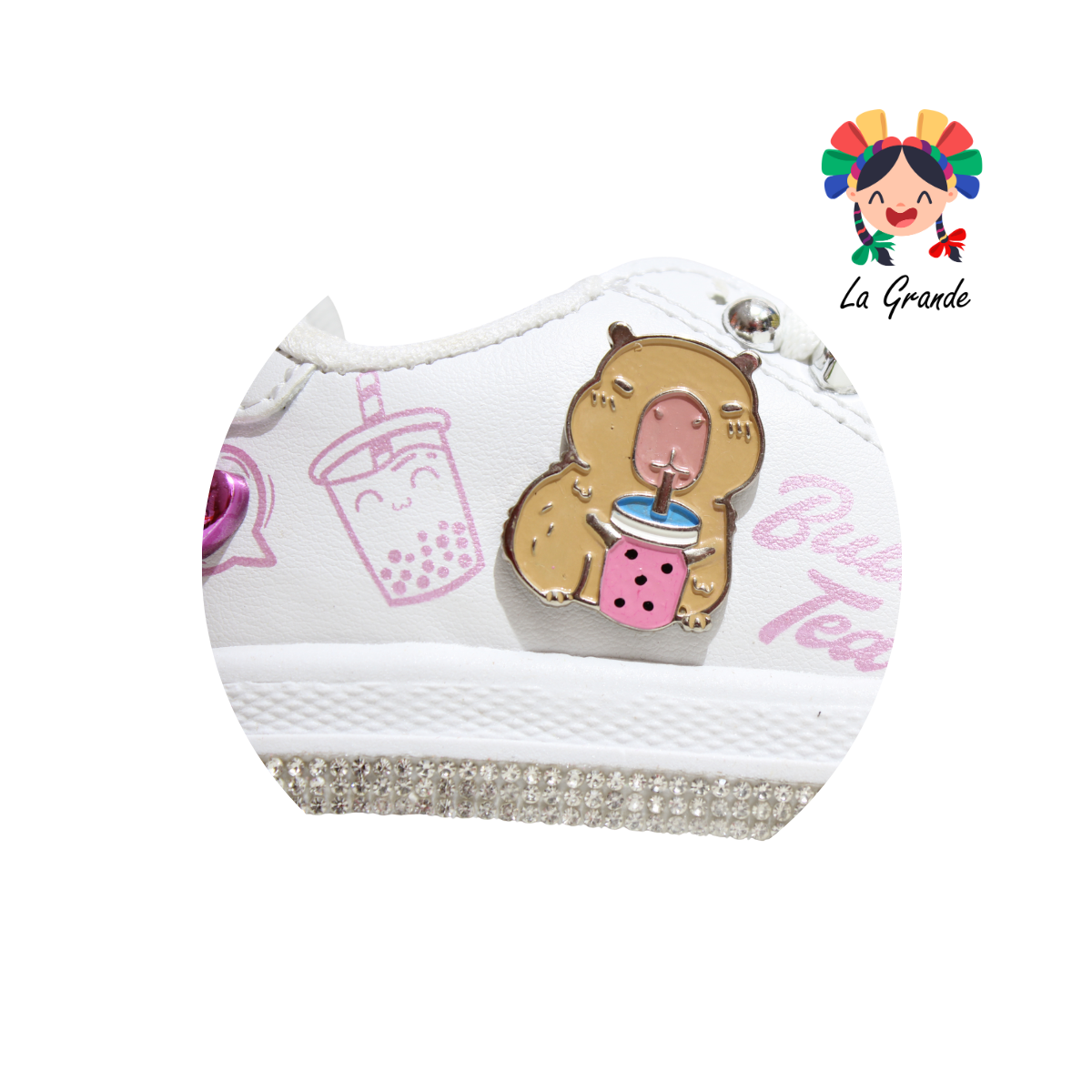 360 CHAMPS Blanco Rosa Tenis Casual para Niña y Dama