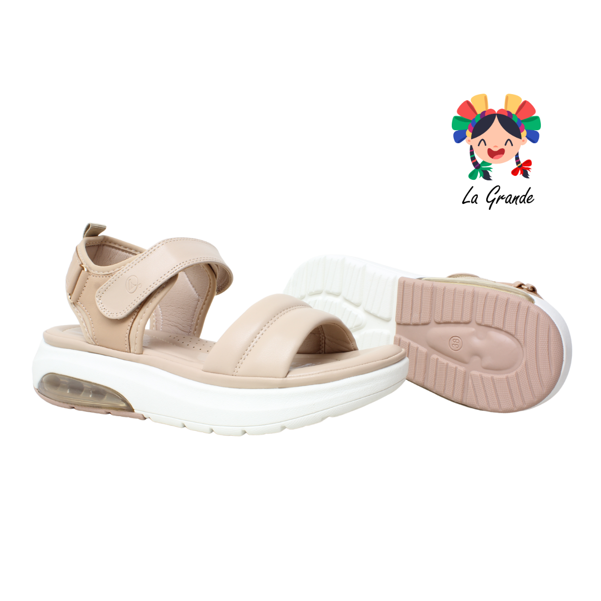 6025 PROKENNEX Nude Sint Sandalia Casual con Válvula para Dama