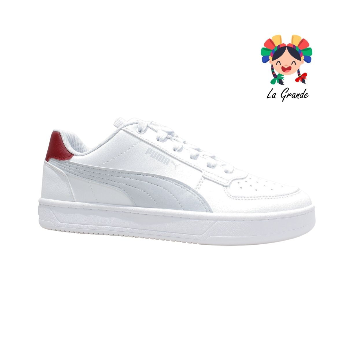 3720 CAVEN 2.0 PUMA Blanco Rojo Sint Tenis Importado Original para Dama y Joven