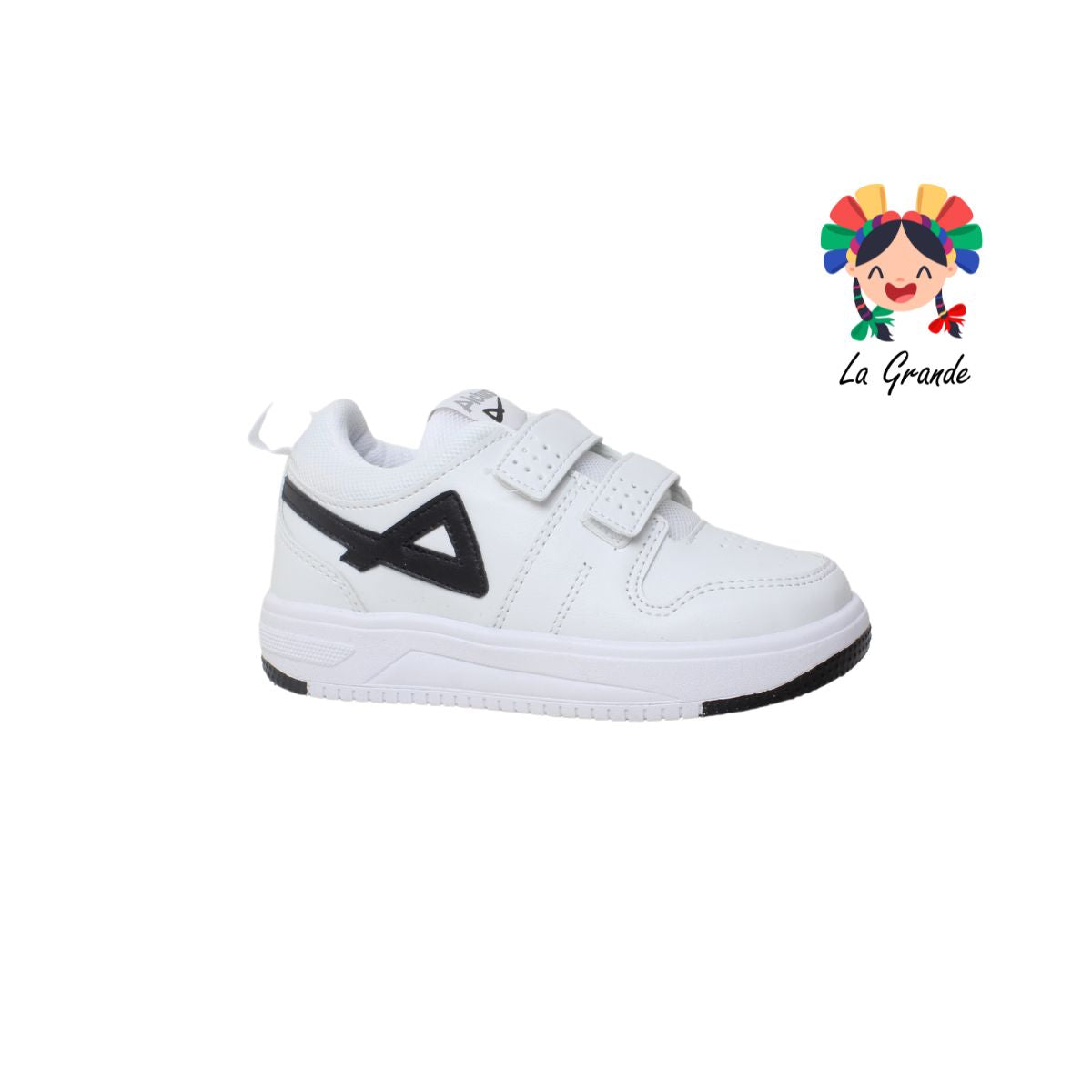 380 PICHUS Blanco Negro Sint Tenis Casual para Niña y Niño
