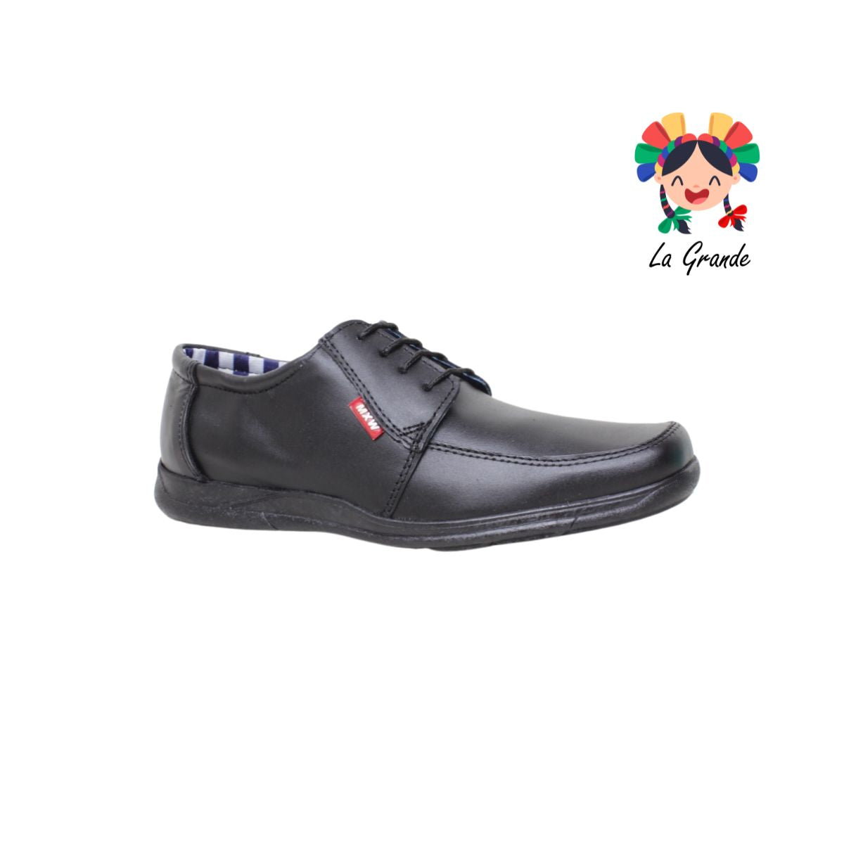 390 MAXI WELL Negro Piel Zapato Casual para Caballero