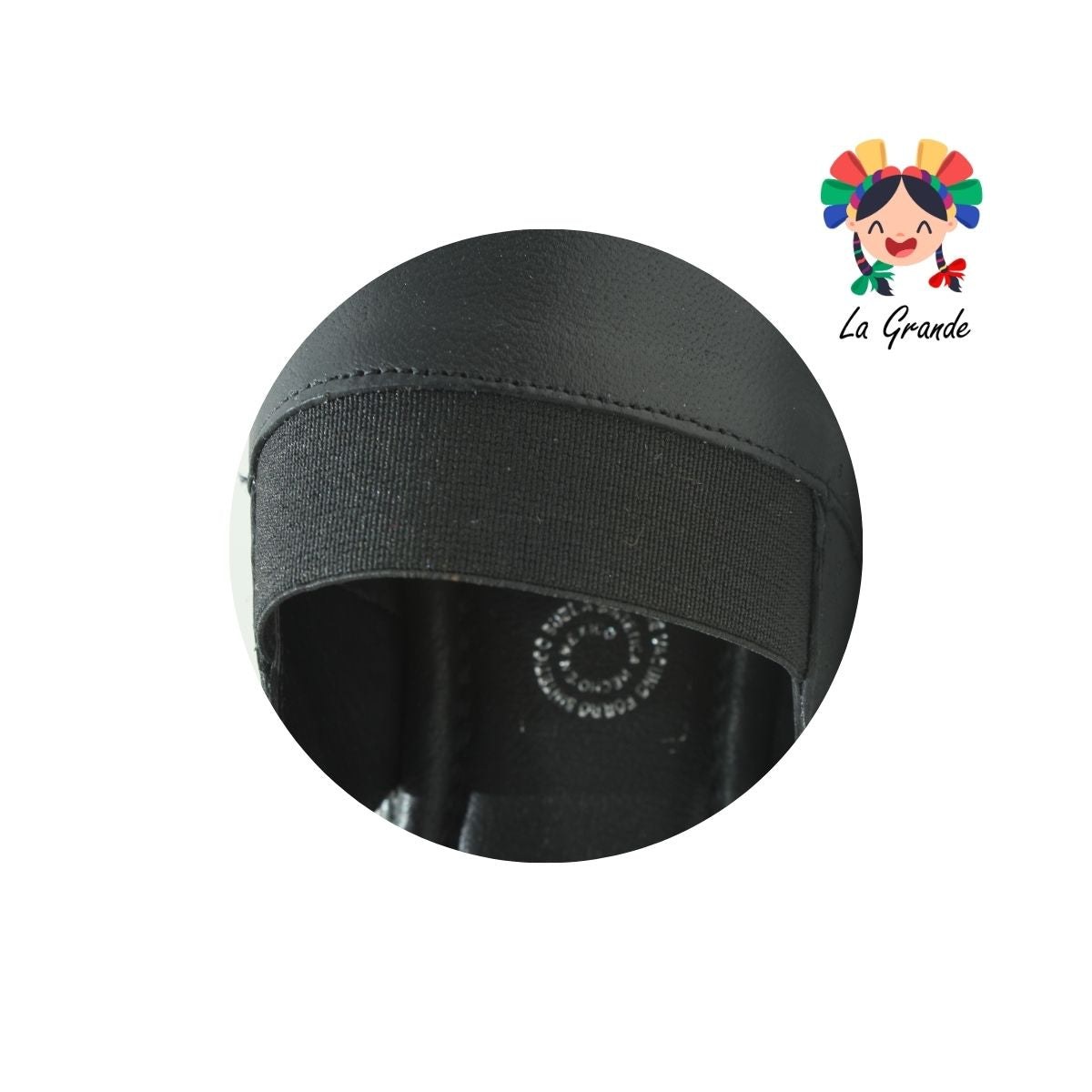 398 SHOSH Negro Piel Sandalia Confort para Dama