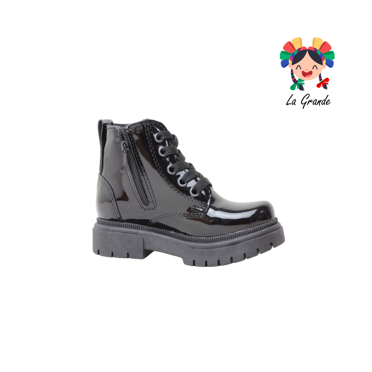 4000 LABU ANDRE LOV Negro Charol Bota con Luz Led para Niña