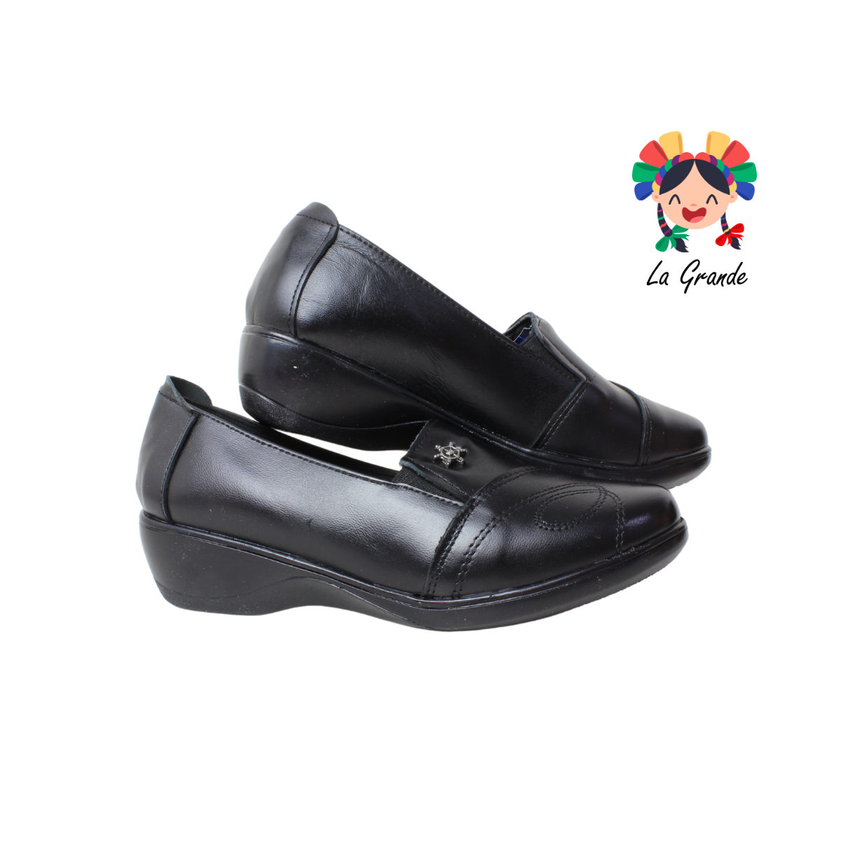 4000 CHELITAS Negro Piel Zapato Casual para Dama