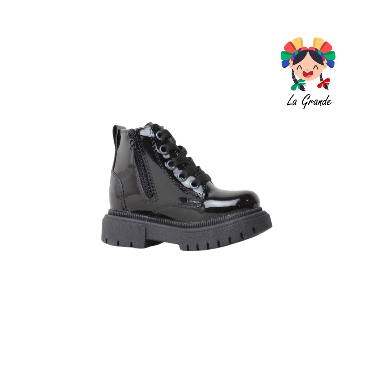 4000 Capibara ANDRE LOV Negro Charol Bota Casual con Luz Led para Niña