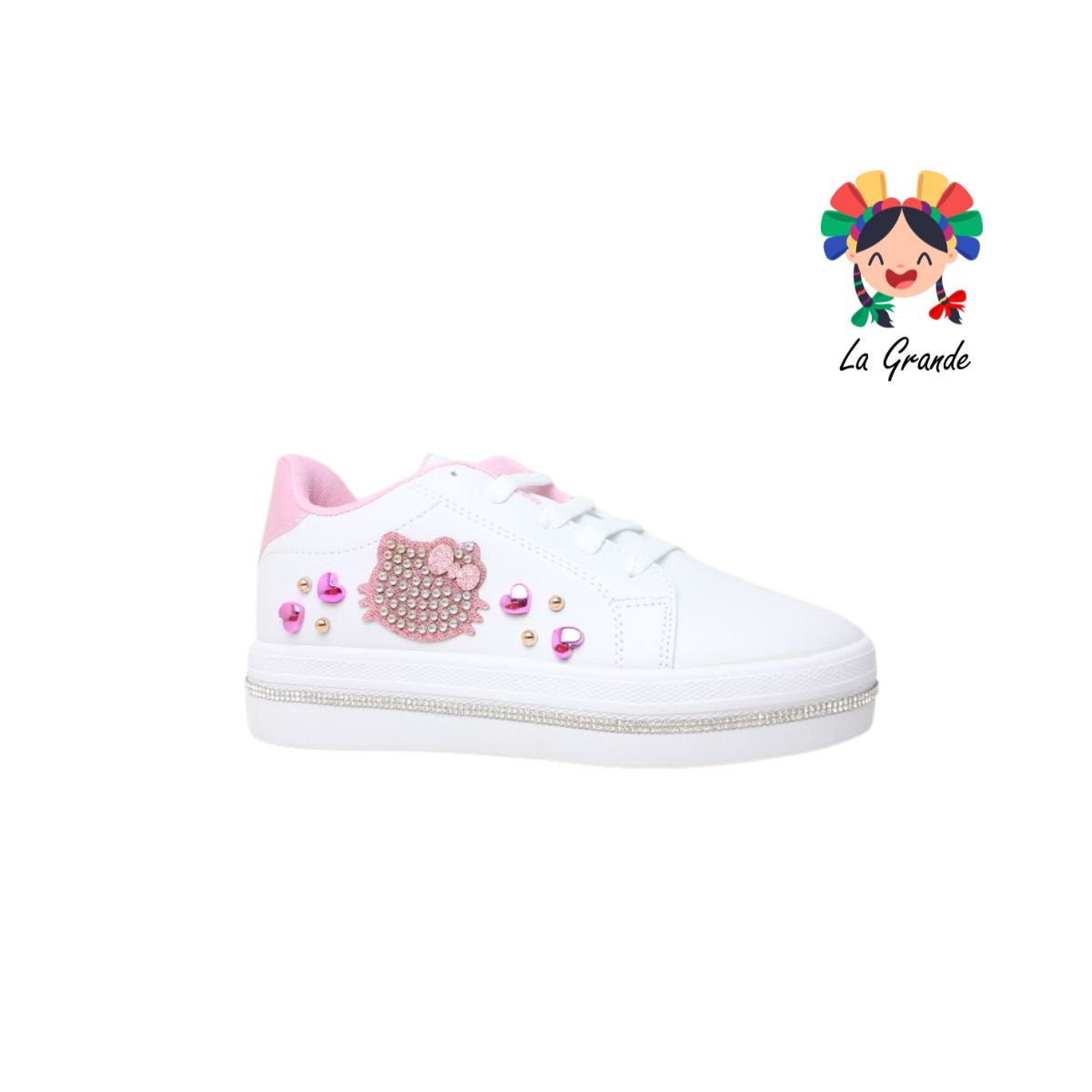 4000 SVIN Blanco Rosa Sint Tenis Casual para Niña y Dama
