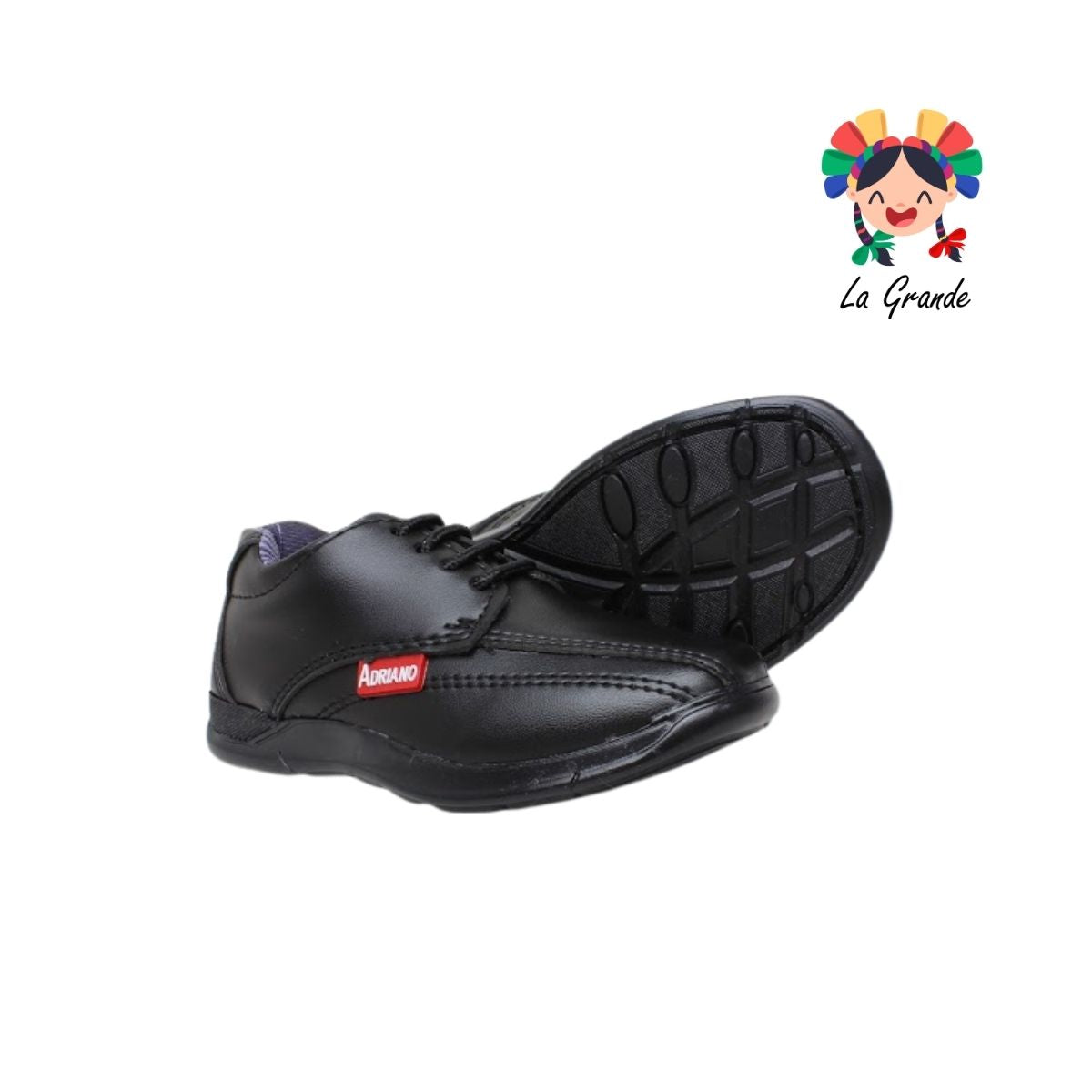400 ADRIANO GIANETTI Negro Sint Zapato Escolar para Niño, Joven y Caballero