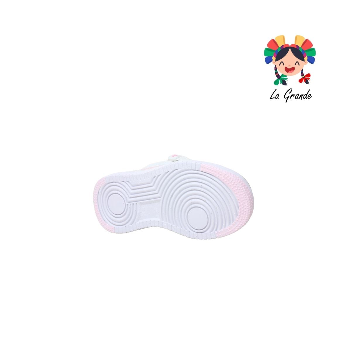 400 PICHUS Bco Gris Rosa Sintético Tenis Casual para Niña