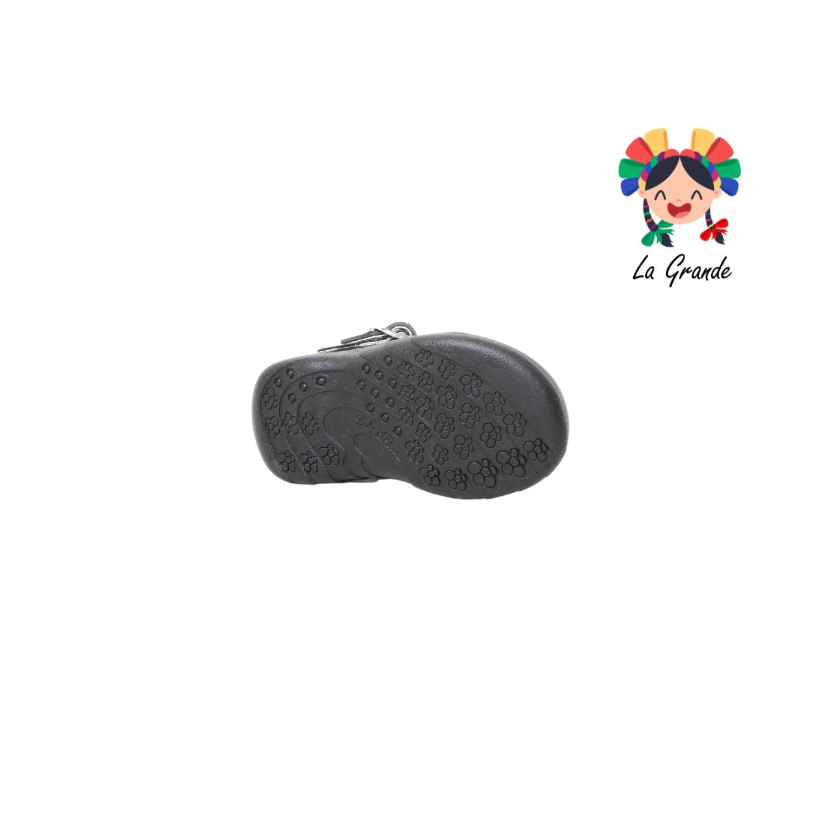 402 LADY FLORES Negro Sintético Zapato Escolar para Bebé