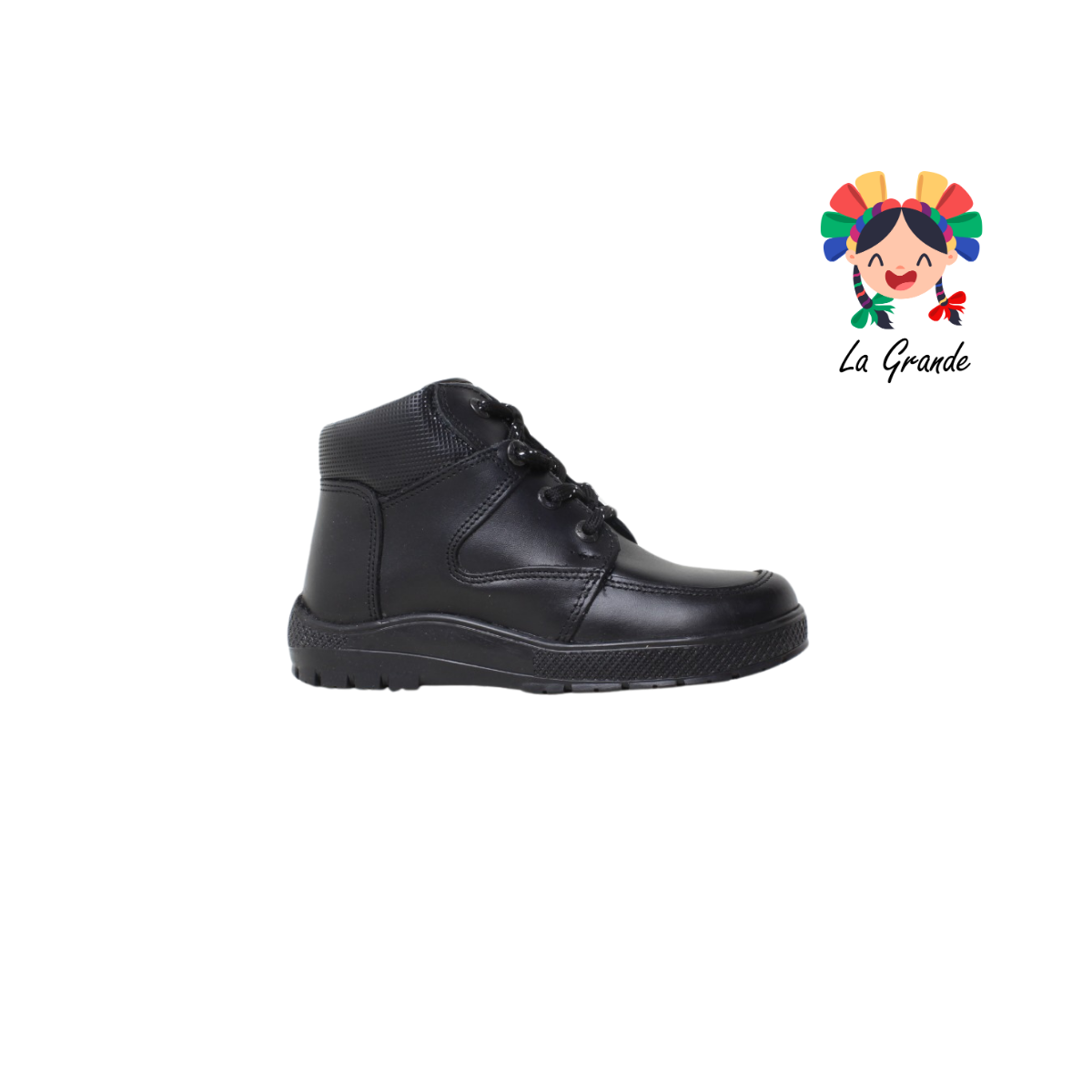 4038 FEF Negro Piel Zapato Escolar para Niño