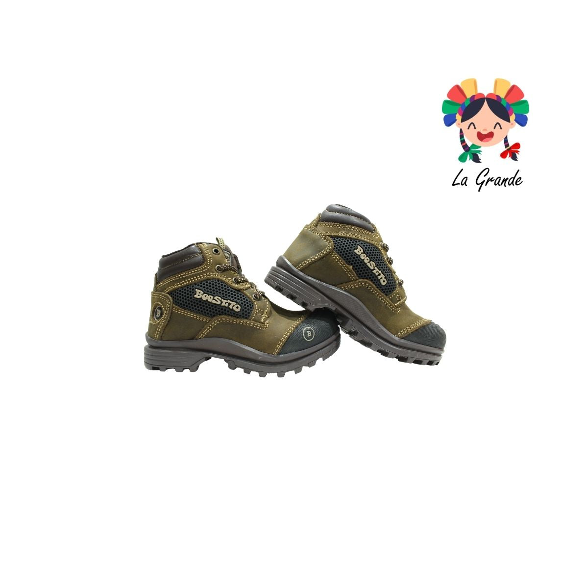 403 BOOST Negro Verde Bota de Montaña para Niño y Niña