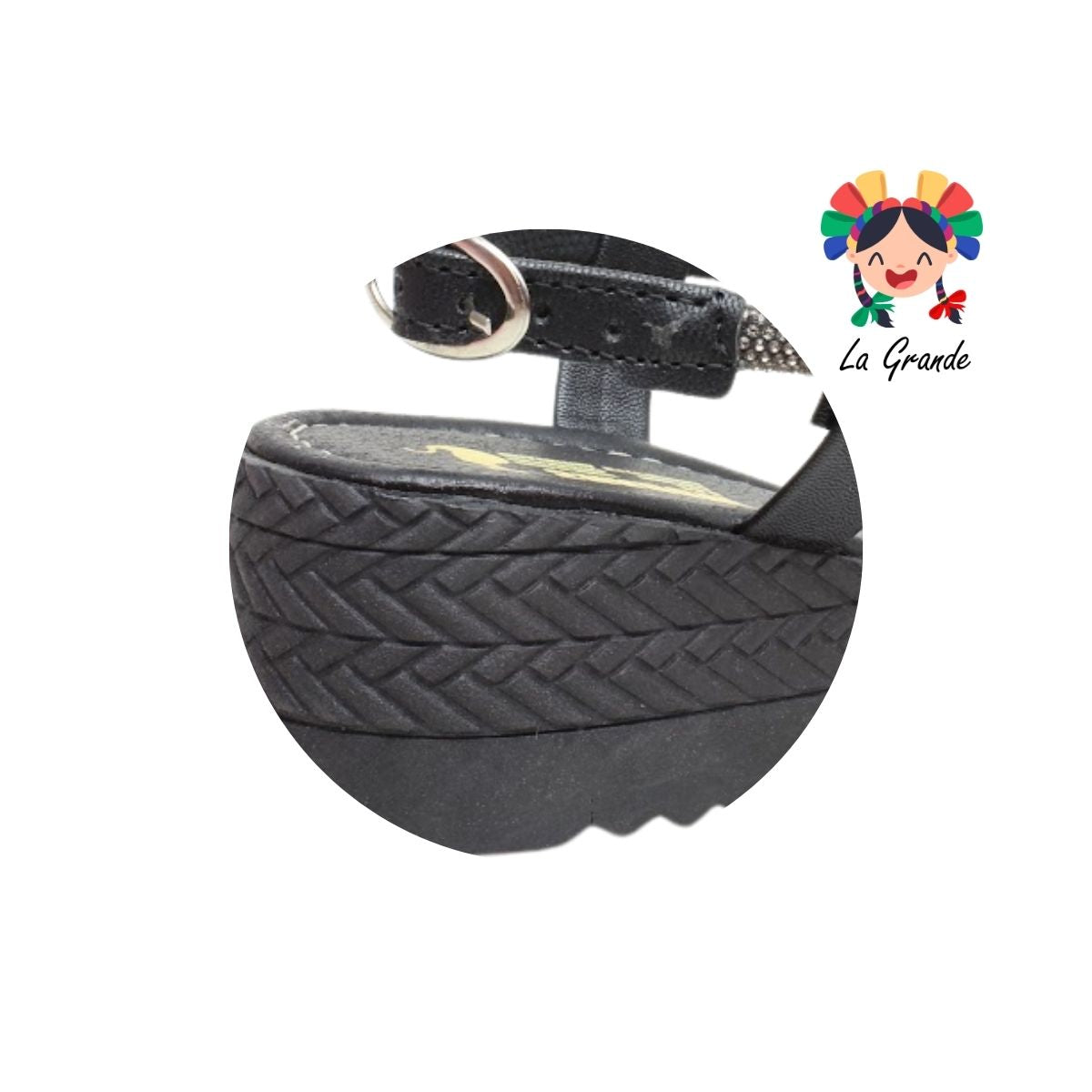 4043 SHADOW Negro Humo Sintético Huarache Casual para Dama