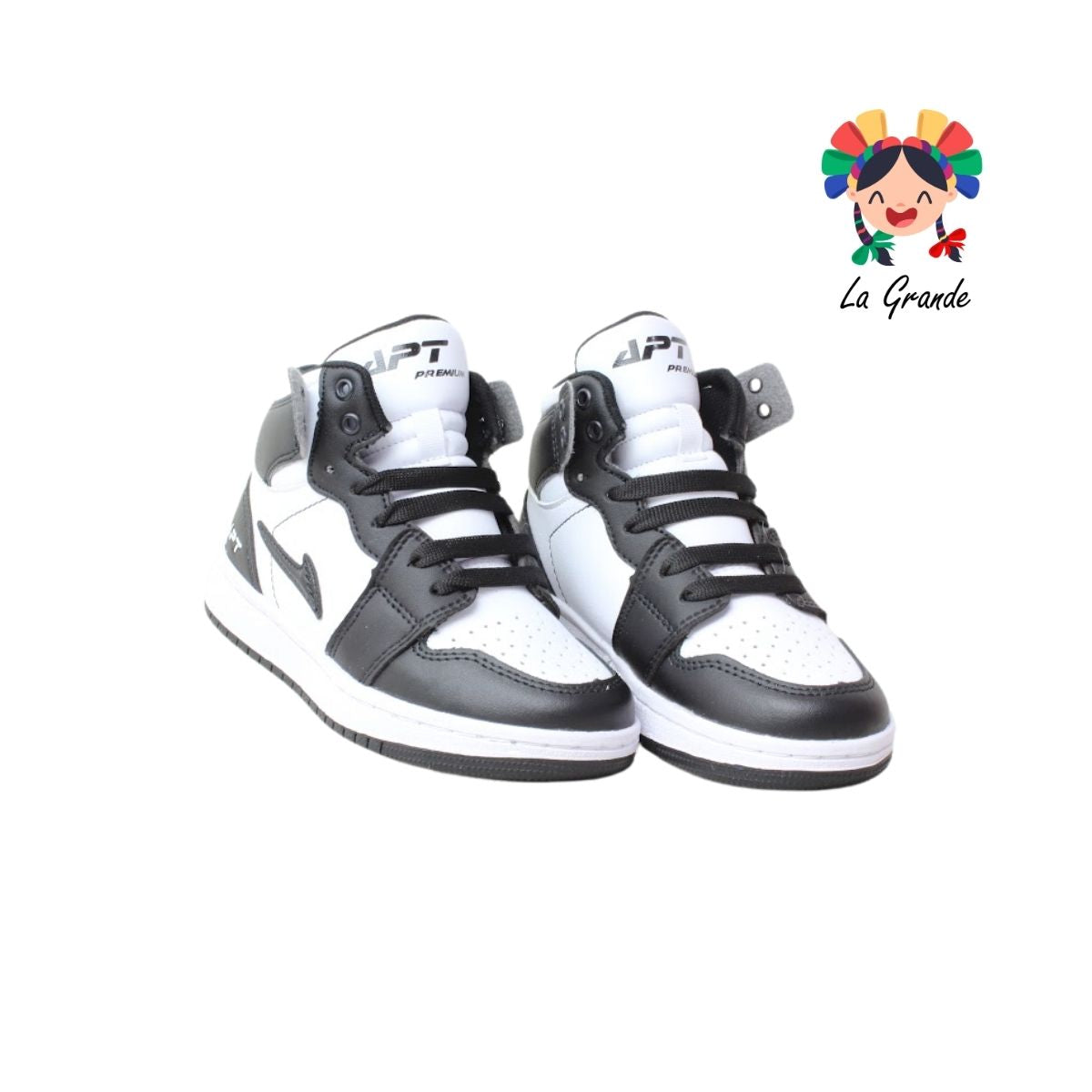 409 APT Ngo Bco Ngo Piel Tenis Casual para Niña y Niño
