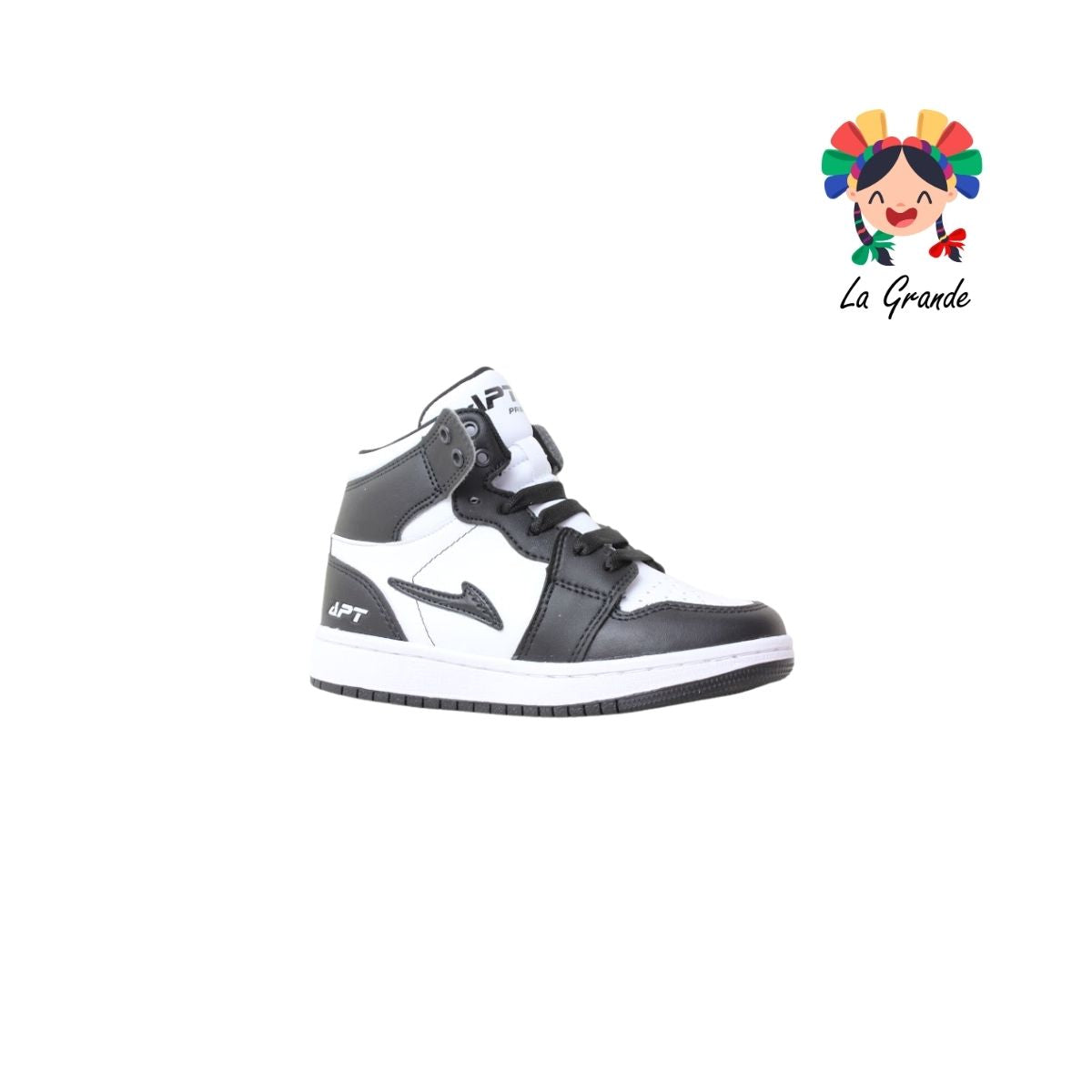 409 APT Ngo Bco Ngo Piel Tenis Casual para Niña y Niño