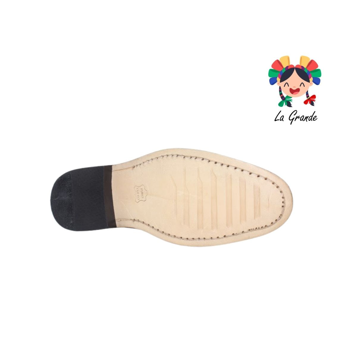 414 HPIREZZI Miel Piel Zapato de Vestir con Suela de Cuero para Caballero