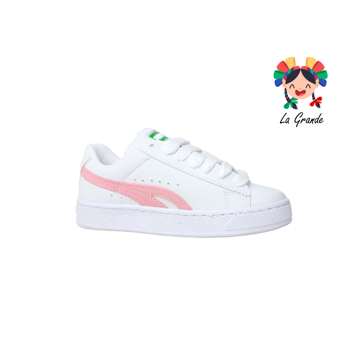 8001 FRIDAYS Blanco Rosa Sintético Tenis Casual para Dama
