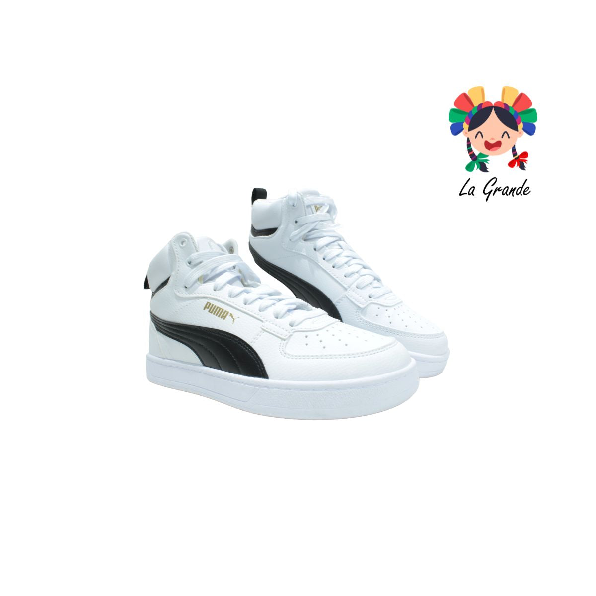 4201 PUMA Blanco Negro Sint Tenis Casual Importado Original para Dama y Joven