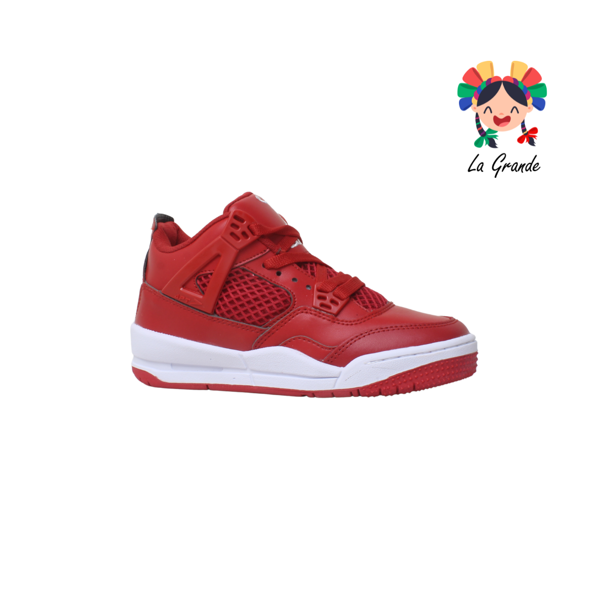 422 APT Rojo Rojo Piel Tenis Casual de Básquet para Joven y Dama