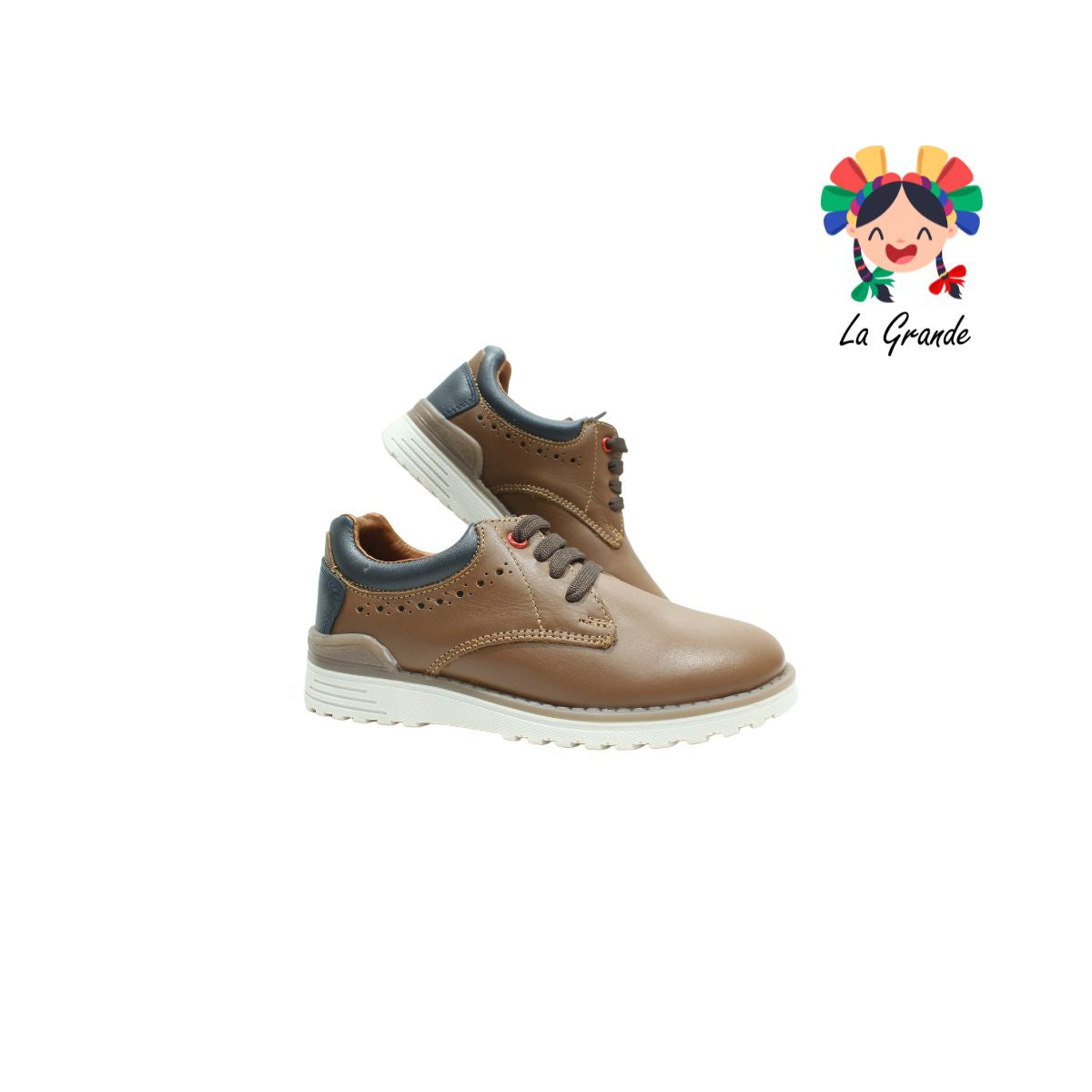 4300 DOGI Camel Piel Zapato Casual para Niño y Joven