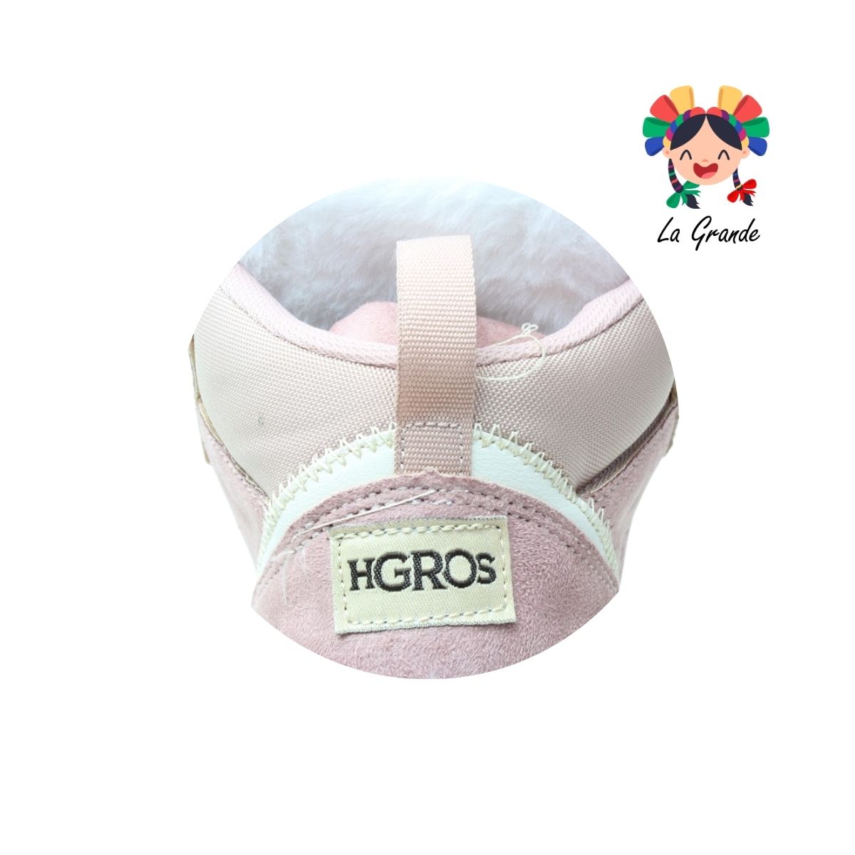 337 H-GROSS Rosa Romanc Latte Bota con Peluche para Dama