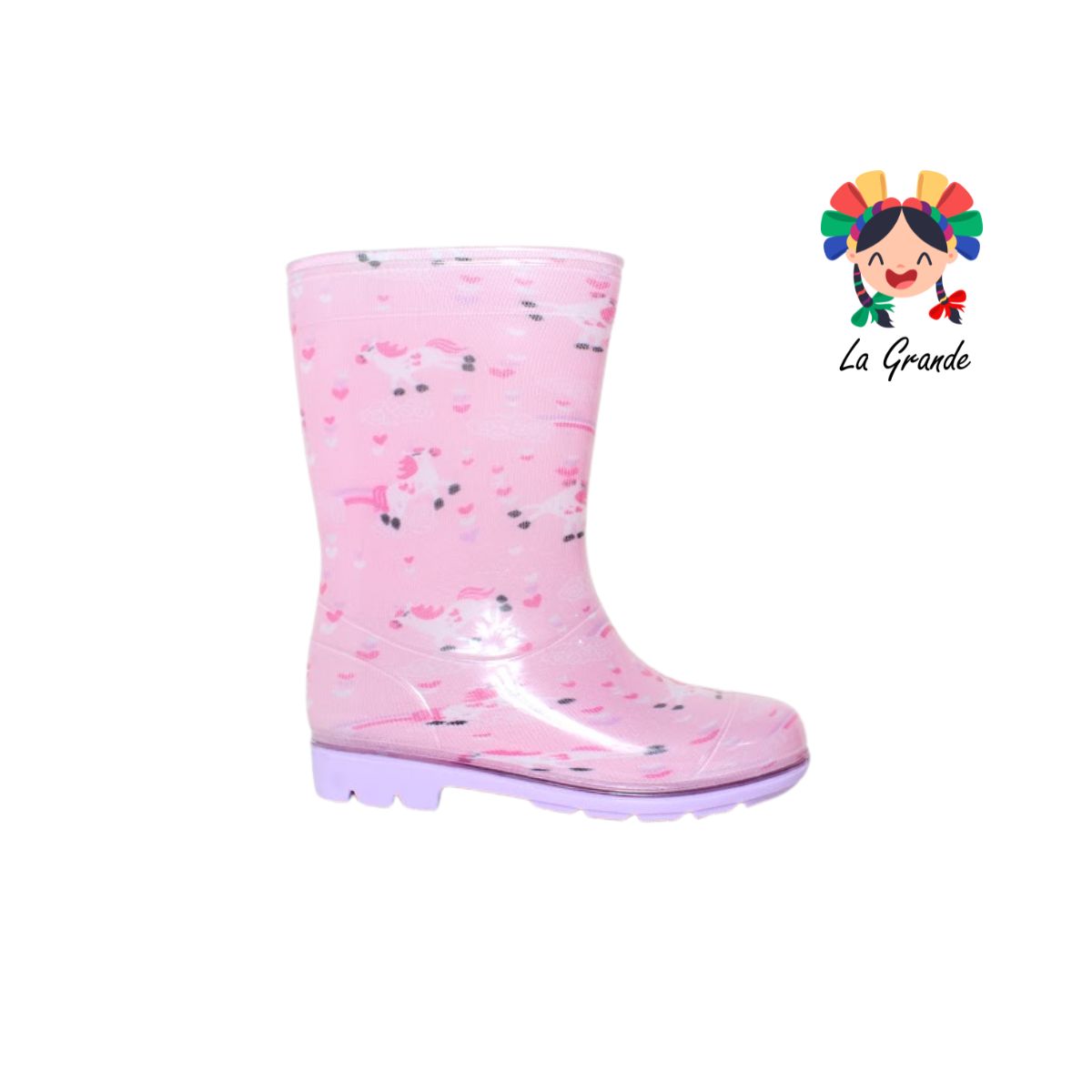 4322 TOP MODA Lila Bota de Hule para Niña