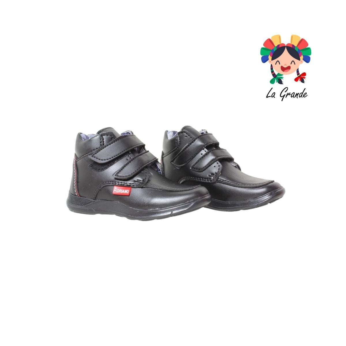 432 ADRIANO GIANETTI Negro Sintético Zapato Escolar para Niño, Joven y Caballero