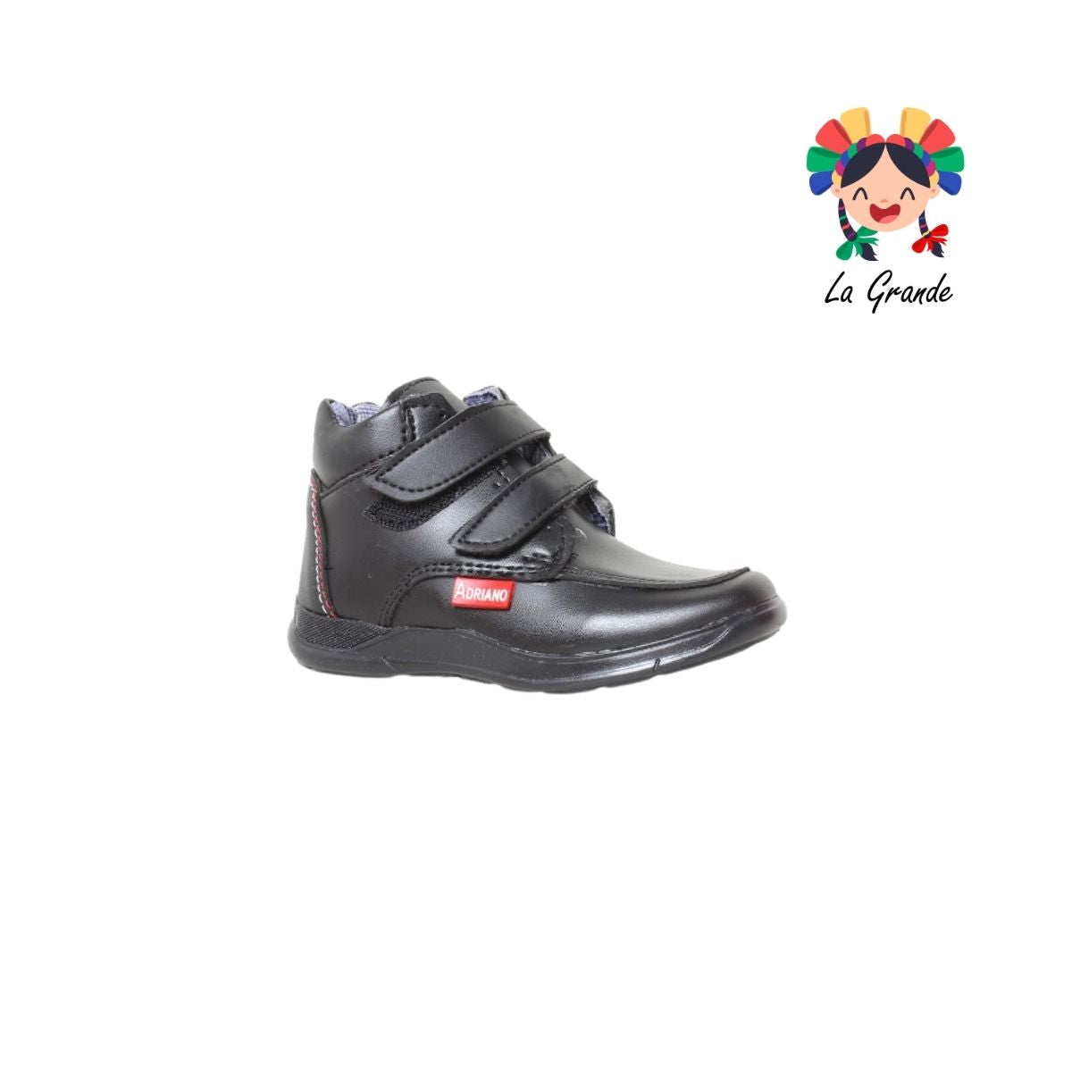 432 ADRIANO GIANETTI Negro Sintético Zapato Escolar para Niño, Joven y Caballero