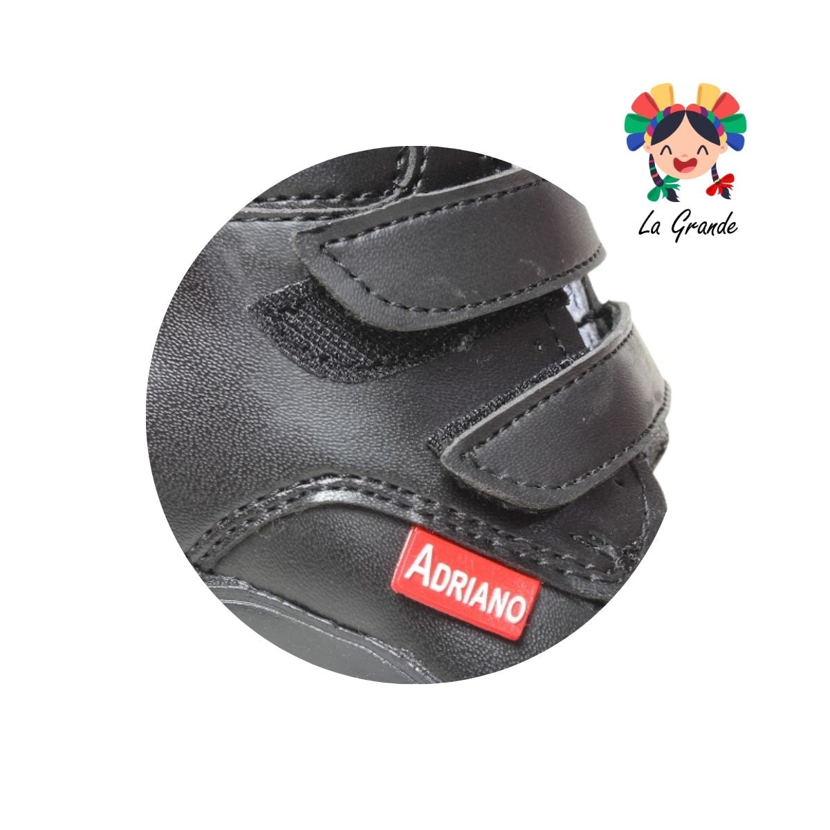 432 ADRIANO GIANETTI Negro Sintético Zapato Escolar para Niño, Joven y Caballero