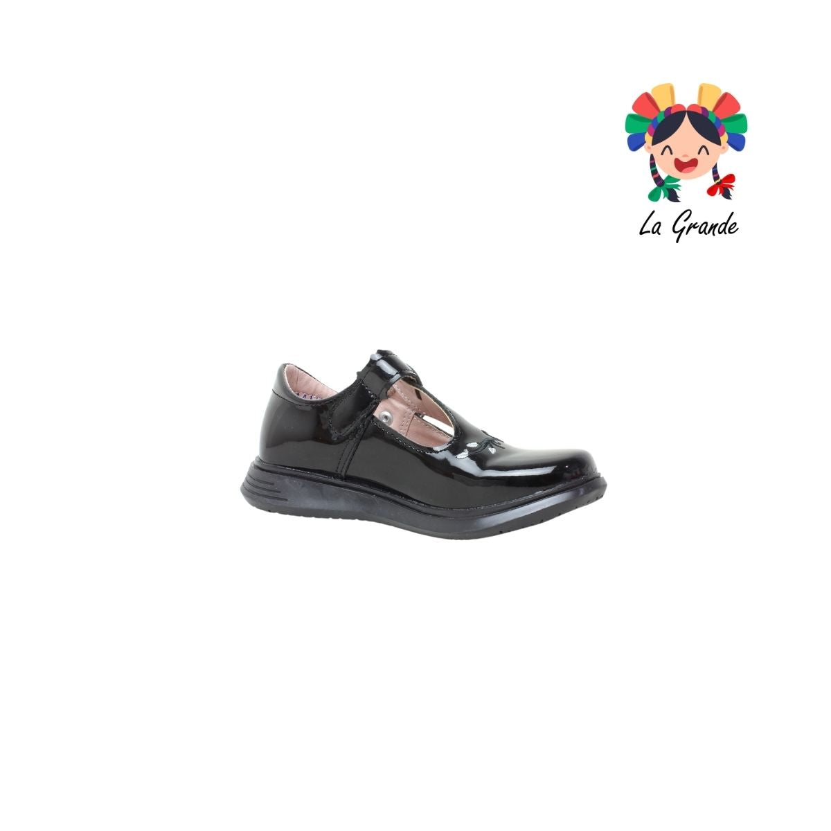 4412 NICK & WICK Negro Charol Zapato Escolar para Niña