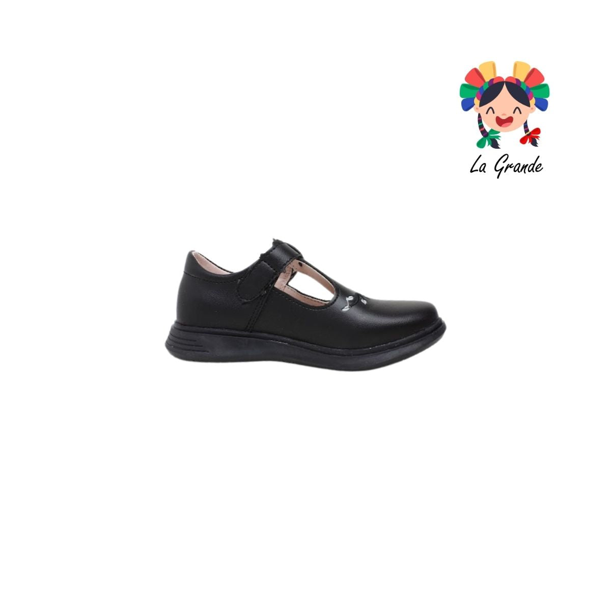 4412 NICK & WICK Negro Napa Zapato Escolar para Niña