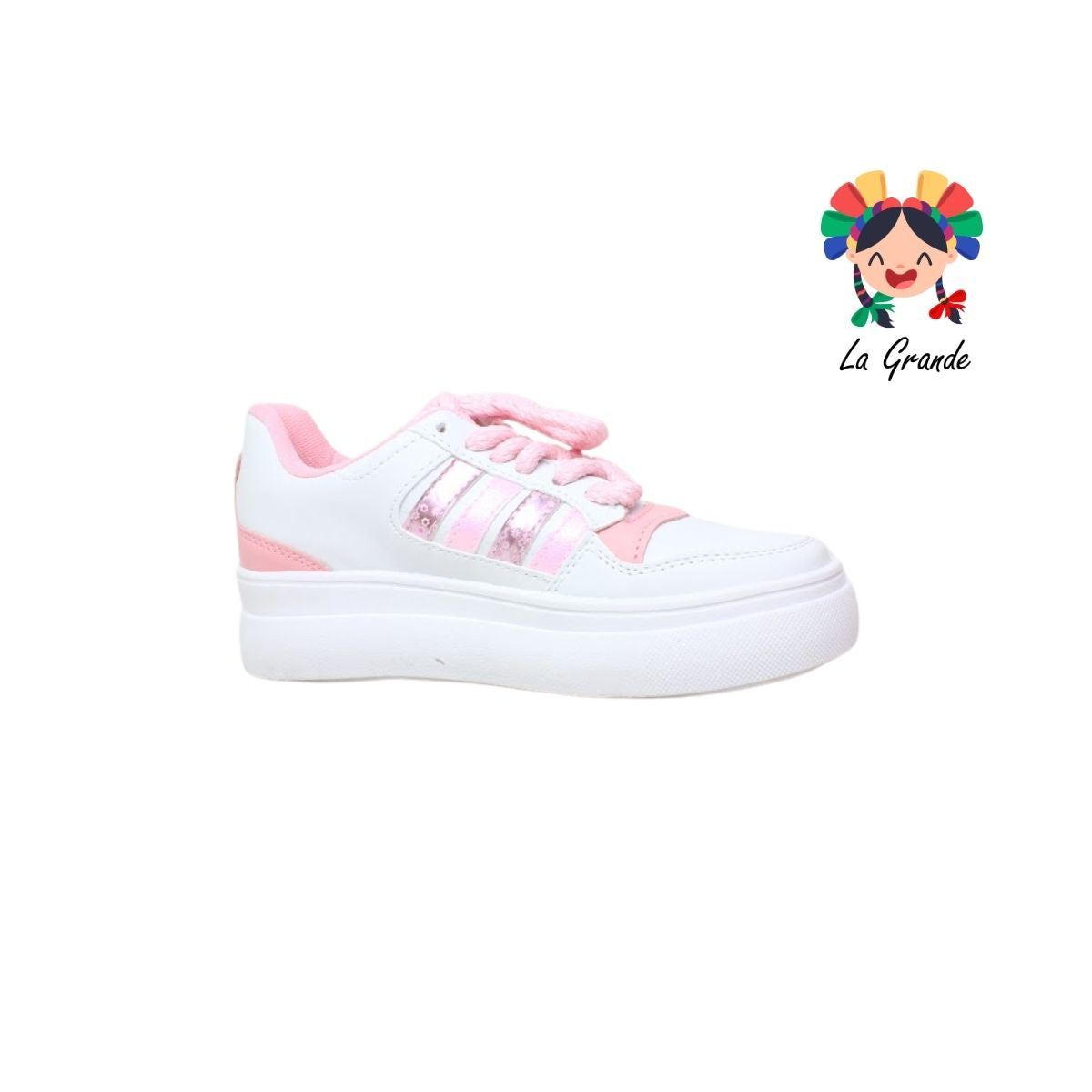 4500 FRIDAYS Bco Rosa Rosa Tenis Casual Urbano para Dama