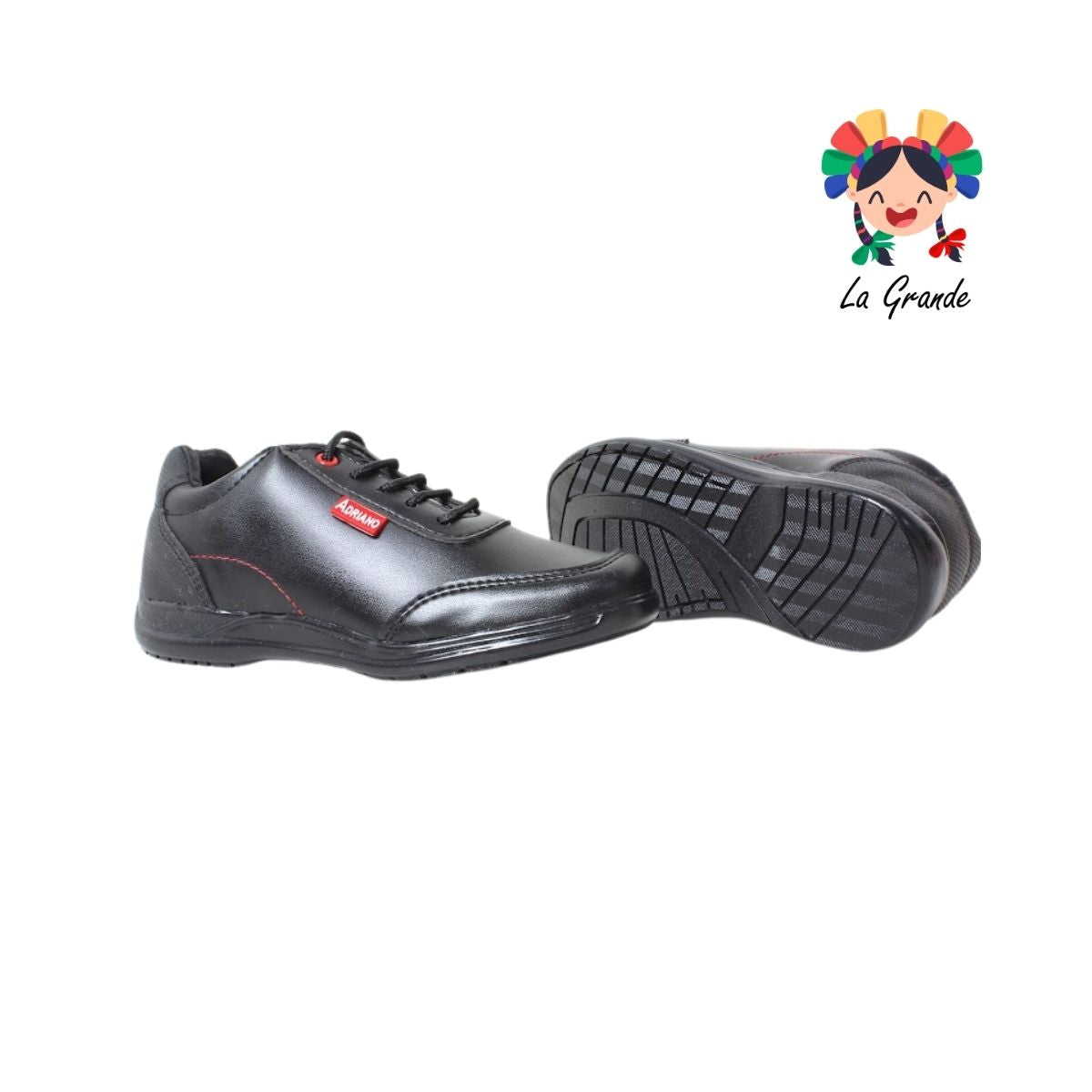 457 ADRIANO GIANETTI Negro Sintético Zapato Escolar para Niño