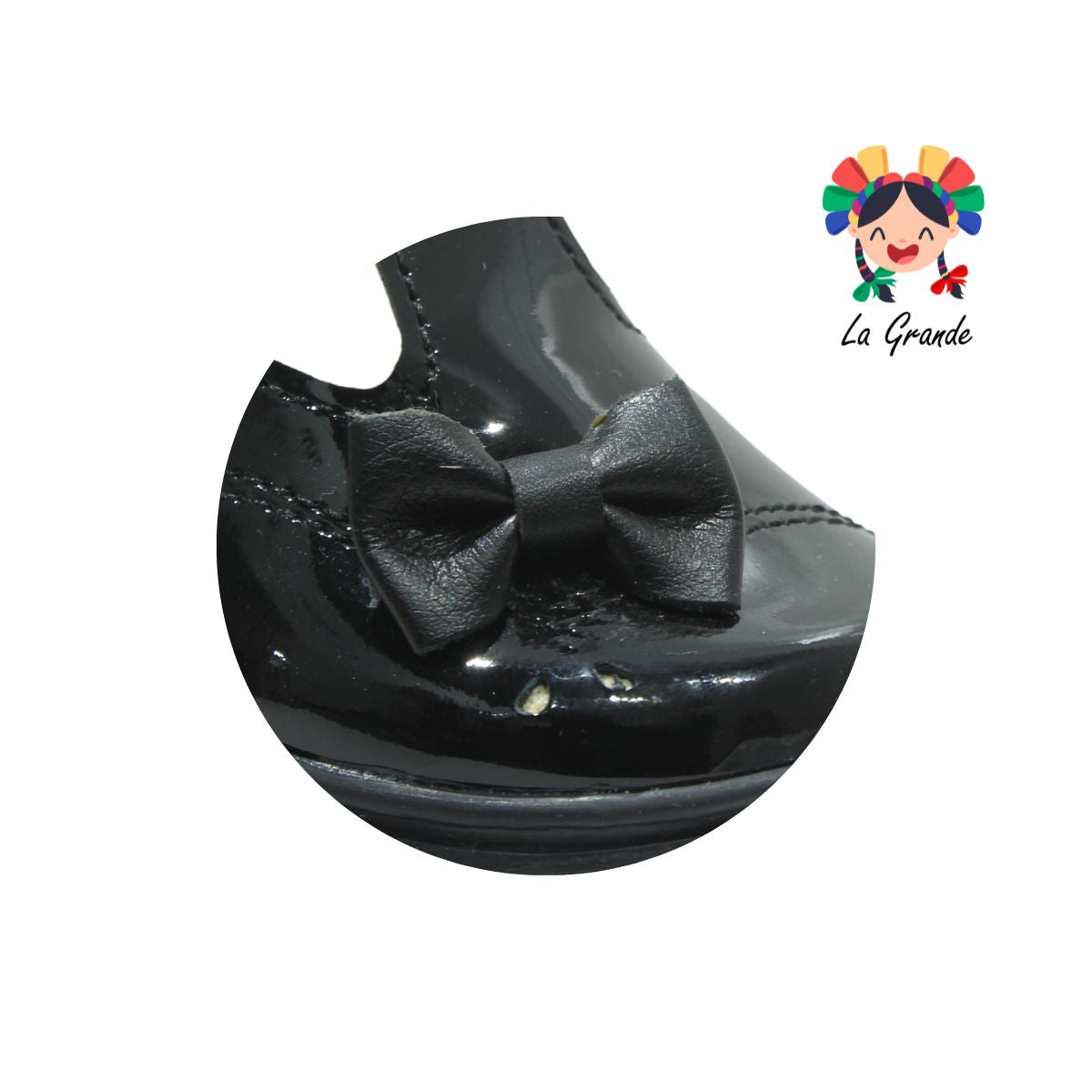 466 WIZZYZ Negro Charol Zapato Escolar para Bebé y Niña