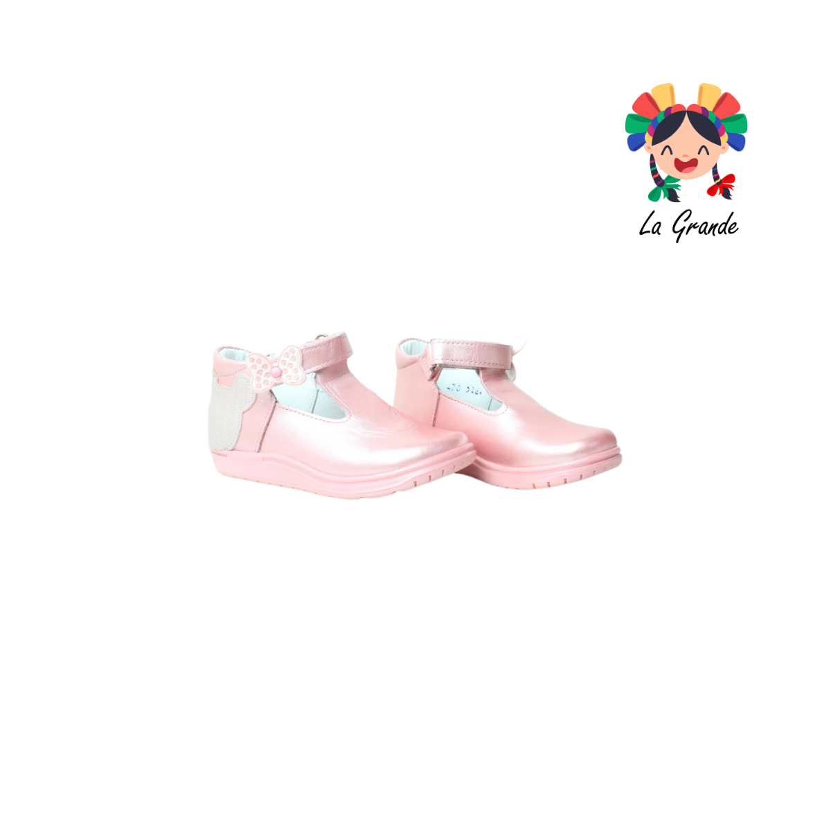 470 WIZZYZ Rosa Nacarado Piel Zapato Casual para Niña