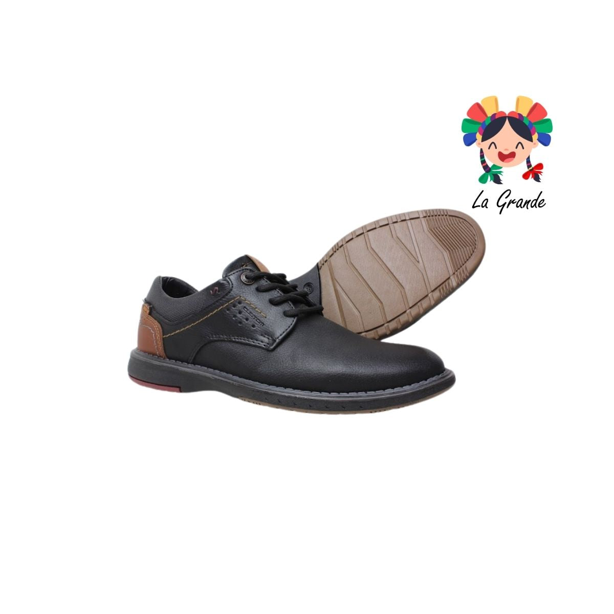 4850 CUSTOM Negro Camel Nobuck Zapato Casual para Caballero
