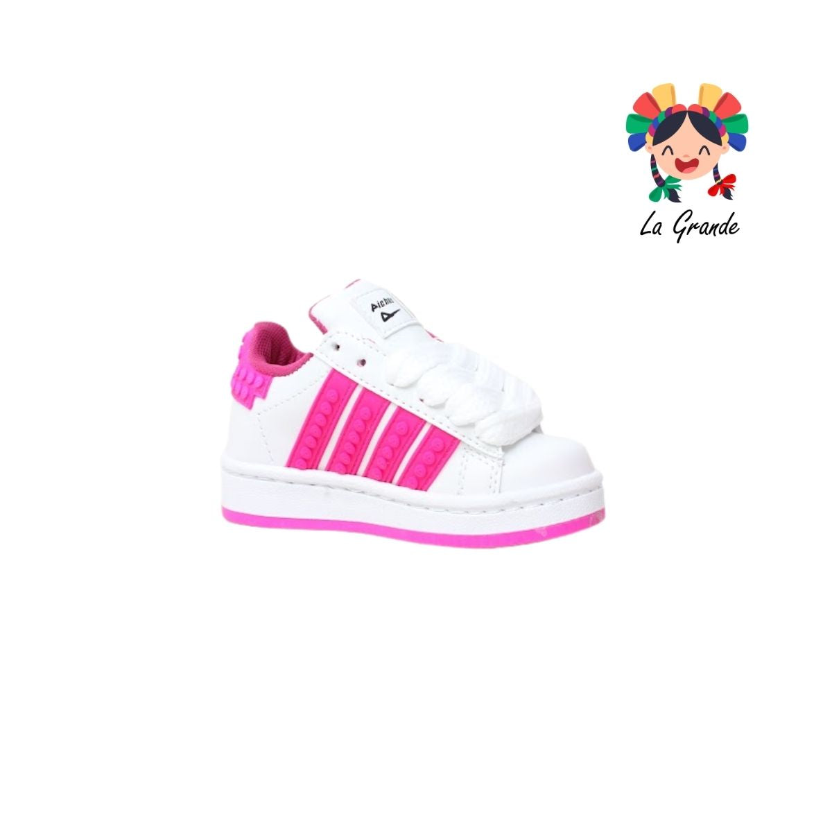 490 PICHUS Blanco Fucsia Sint Tenis Casual para Bebé y Niña