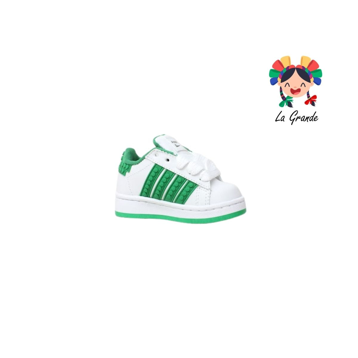 490 PICHUS Blanco Verde Sint Tenis Casual para Bebé,Niña y Niño