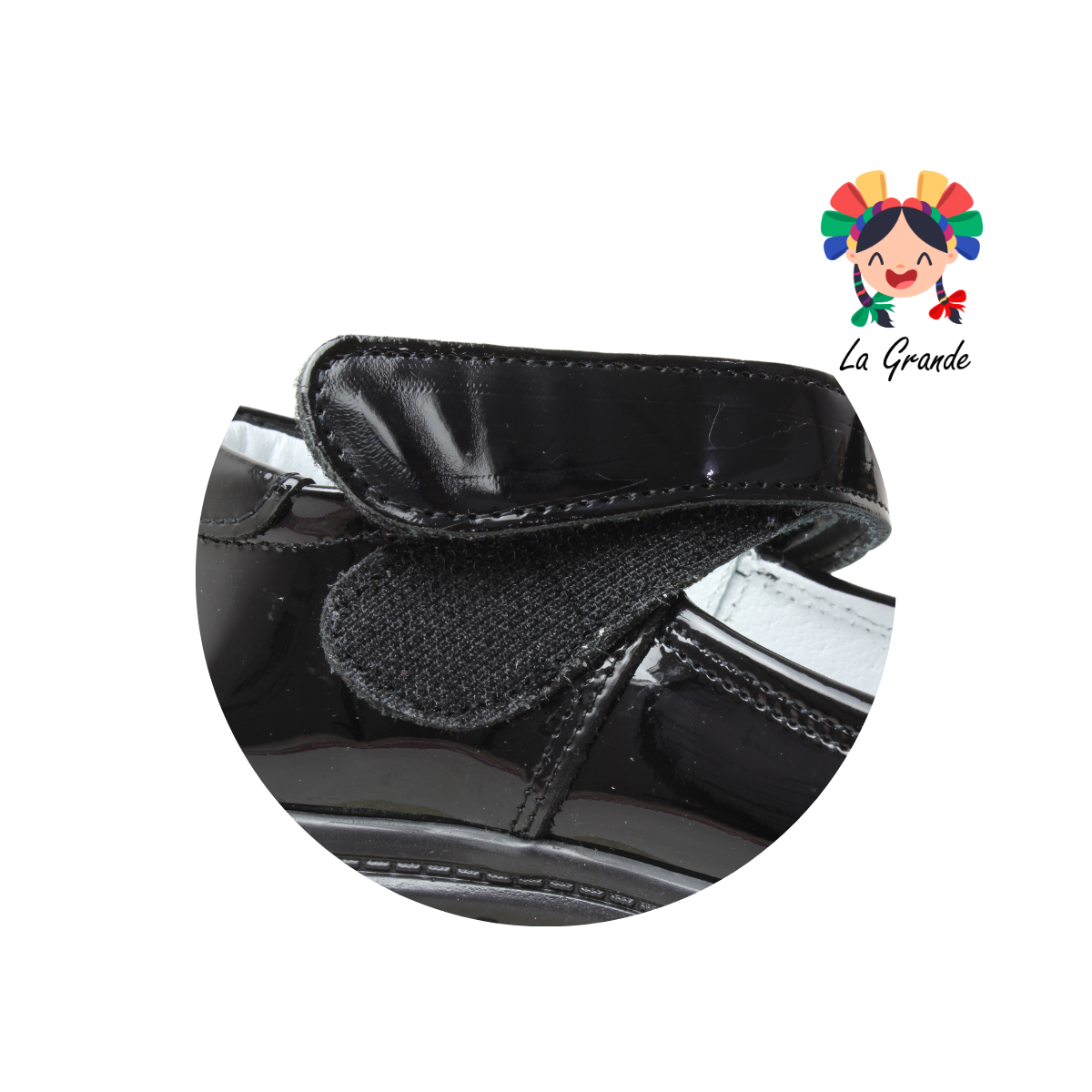 1531 MUJER BONITA Negro Charol Zapato Escolar para Niña