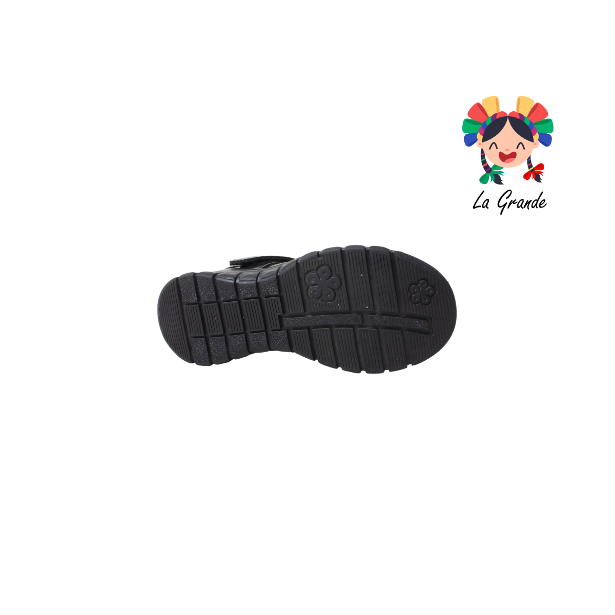 1531 MUJER BONITA Negro Piel Zapato Escolar para Niña