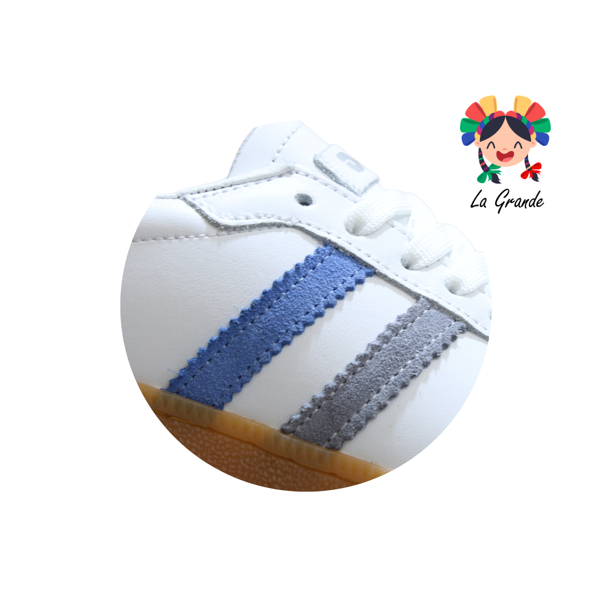 7580 DOGI Bco Bluebell Detective Piel Tenis Escolar para Dama y Joven