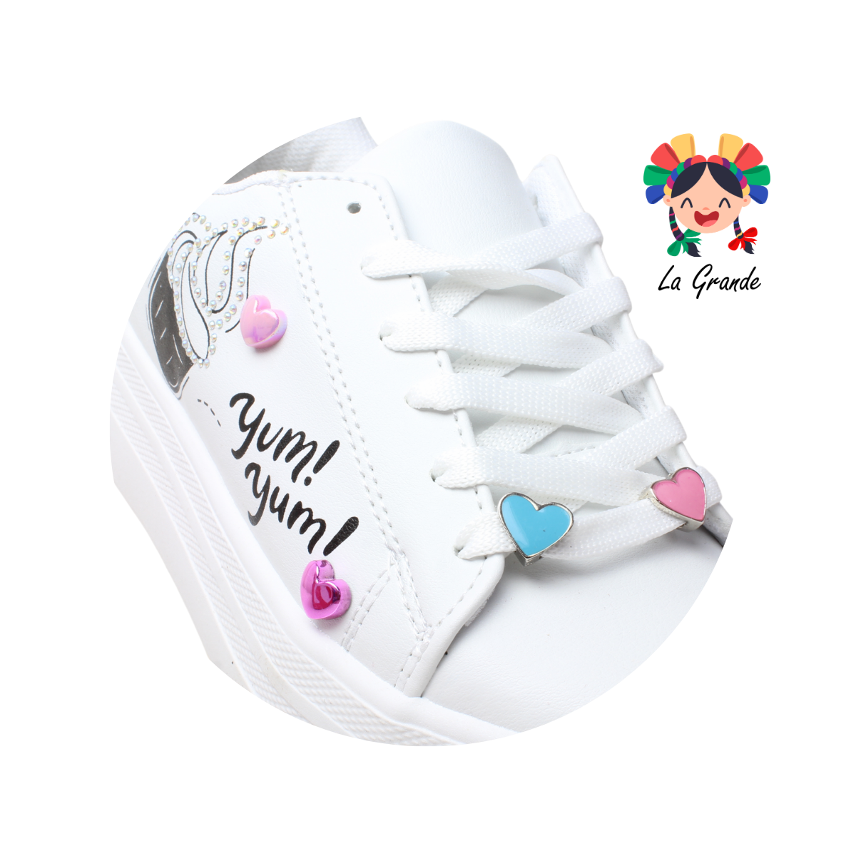 1090 CHAMPS Blanco Tornasol Tenis Casual Detalle Helado para Dama