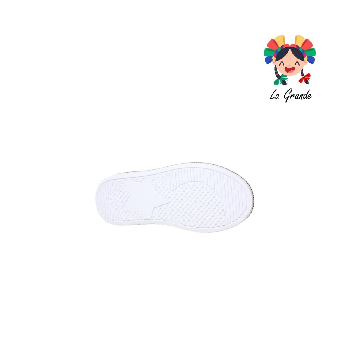 5006 SVIN Blanco Plata Sintético Tenis Escolar para Niña