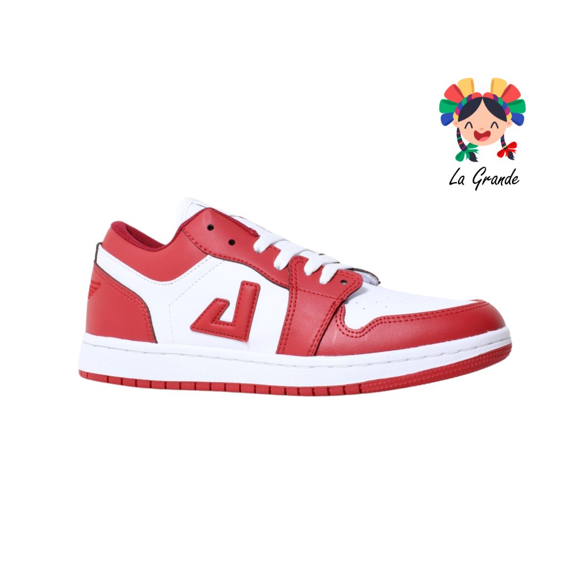 5007 APOORT Blanco Rojo Piel Tenis Casual para Caballero