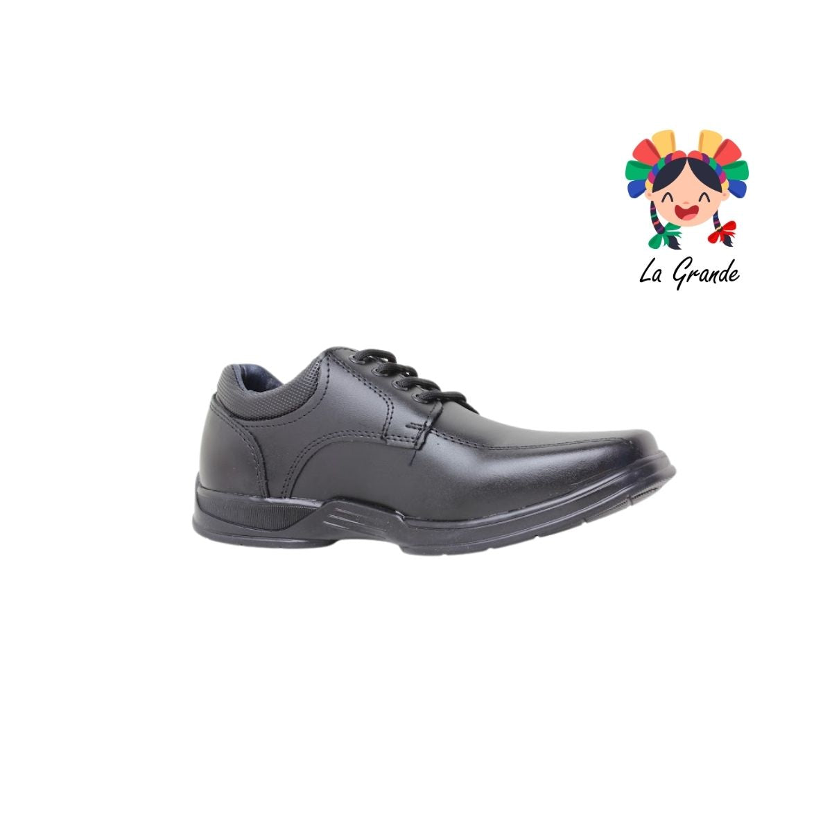 5007 BUGATY SHOES Negro Piel Zapato Escolar para Joven