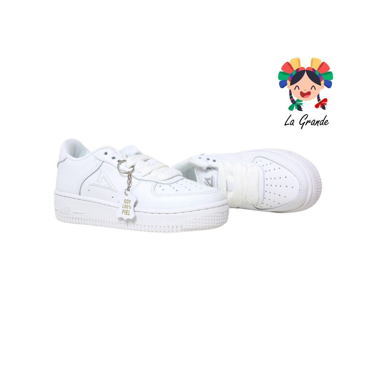 500 VANPI Blanco Blanco Piel Tenis Escolares para Joven, Dama y Caballero